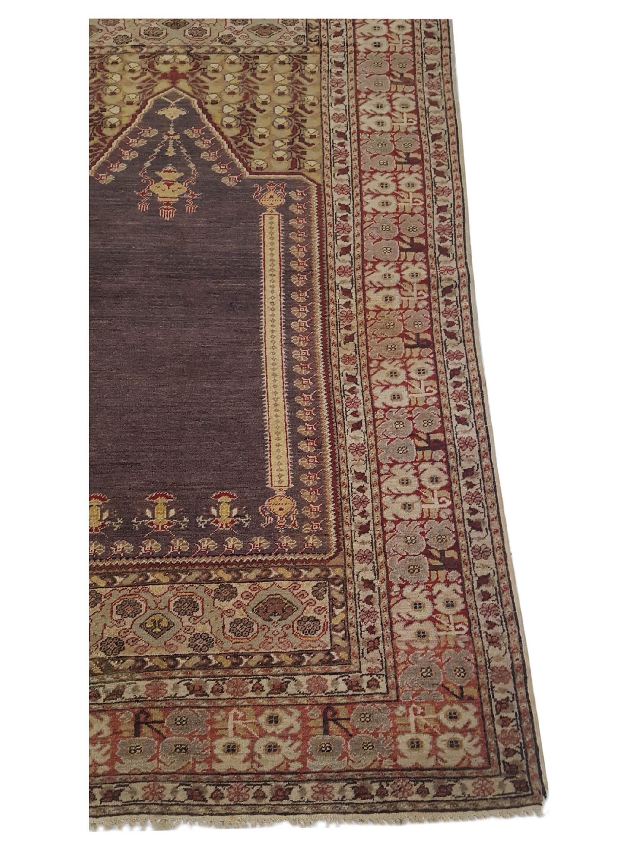 Kayseri Hand Knotted Aubergine 4x6 - Image 4 of 6