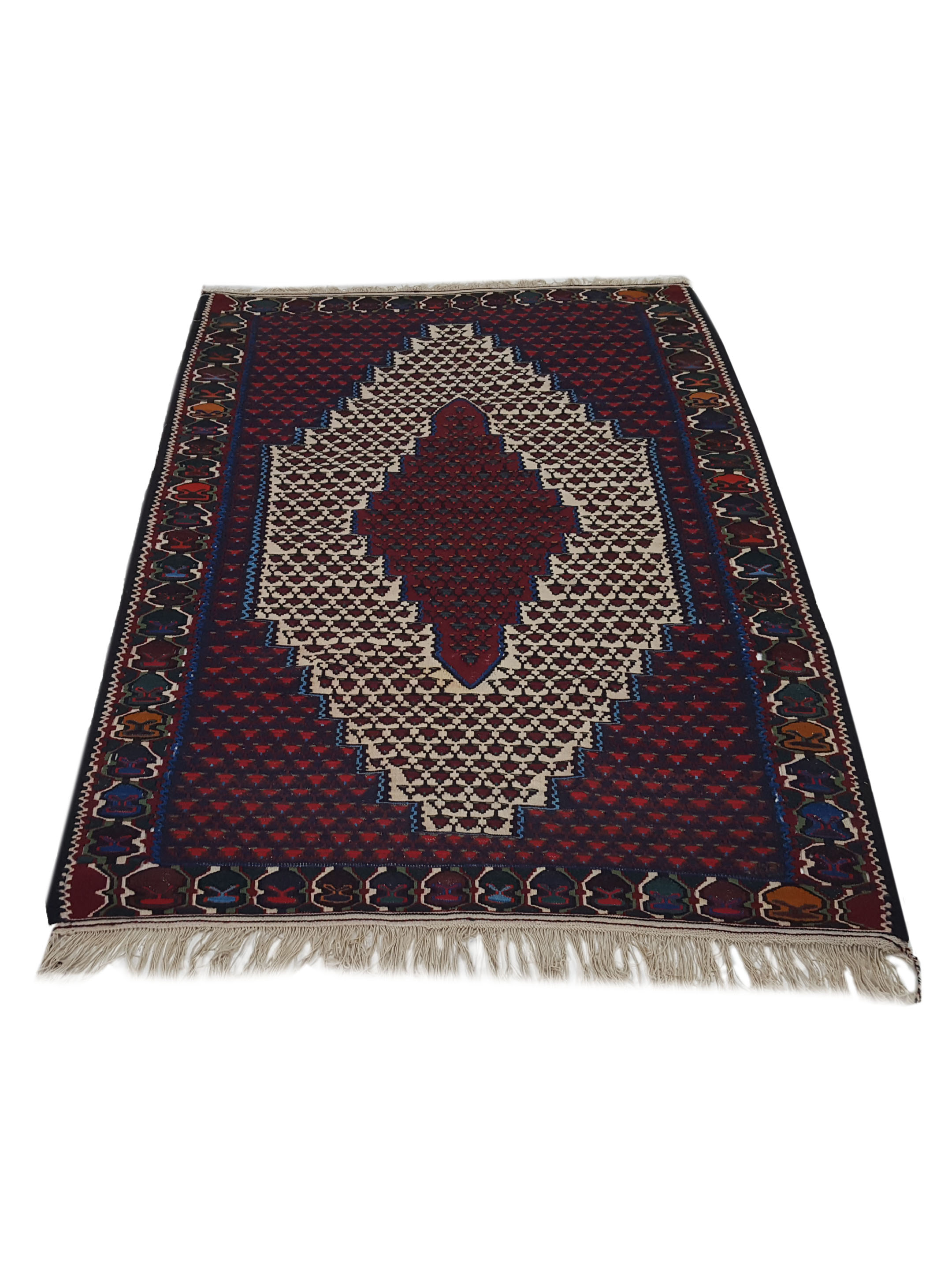 Antique Senneah Kilim Ivory 4x6 - Image 2 of 6