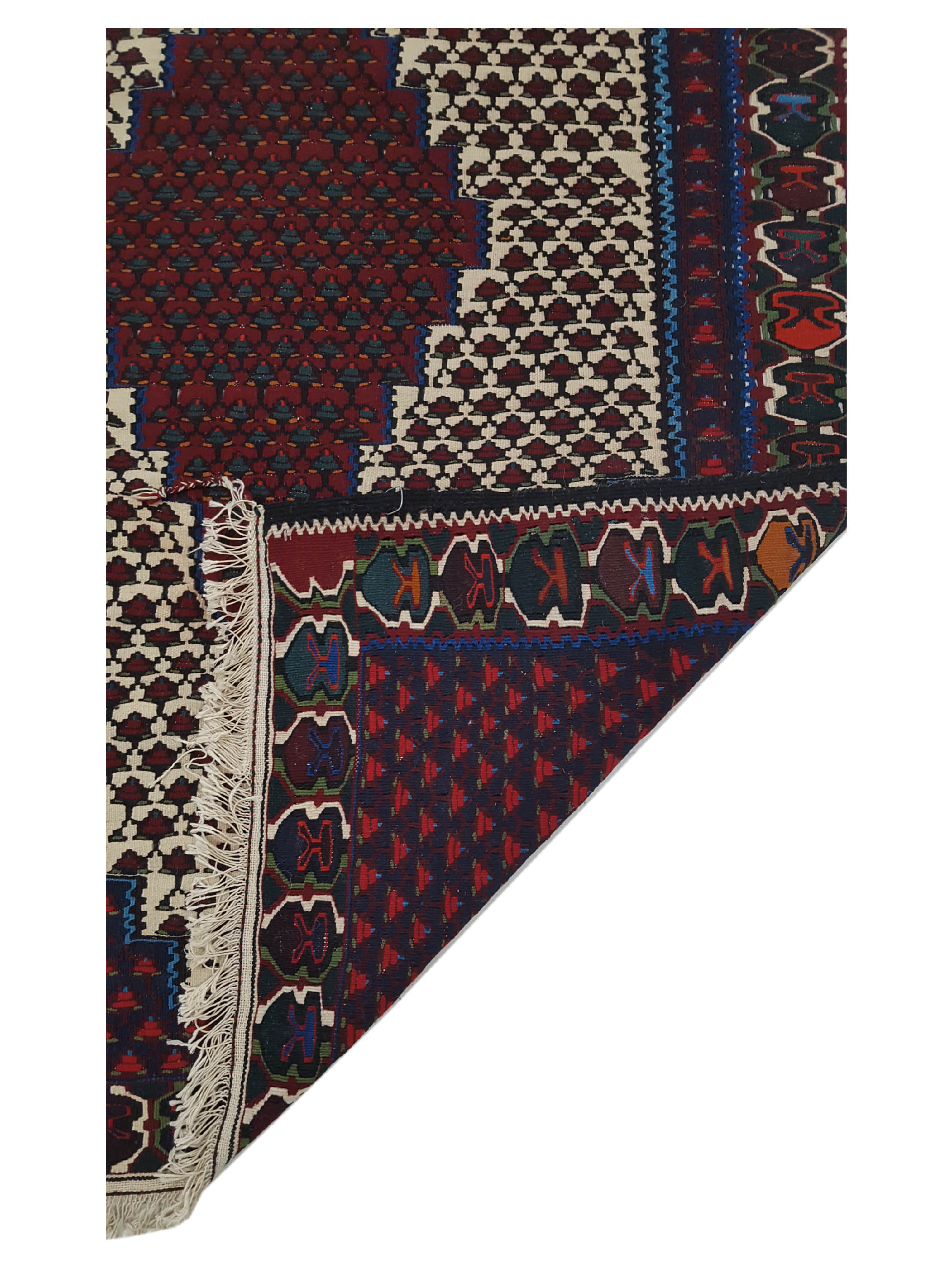 Antique Senneah Kilim Ivory 4x6 - Image 3 of 6