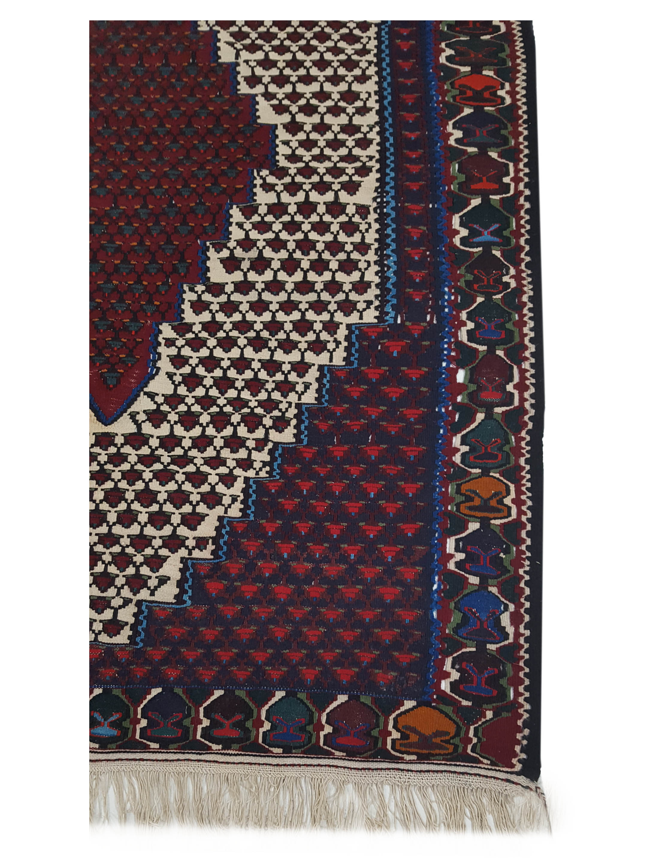 Antique Senneah Kilim Ivory 4x6 - Image 4 of 6