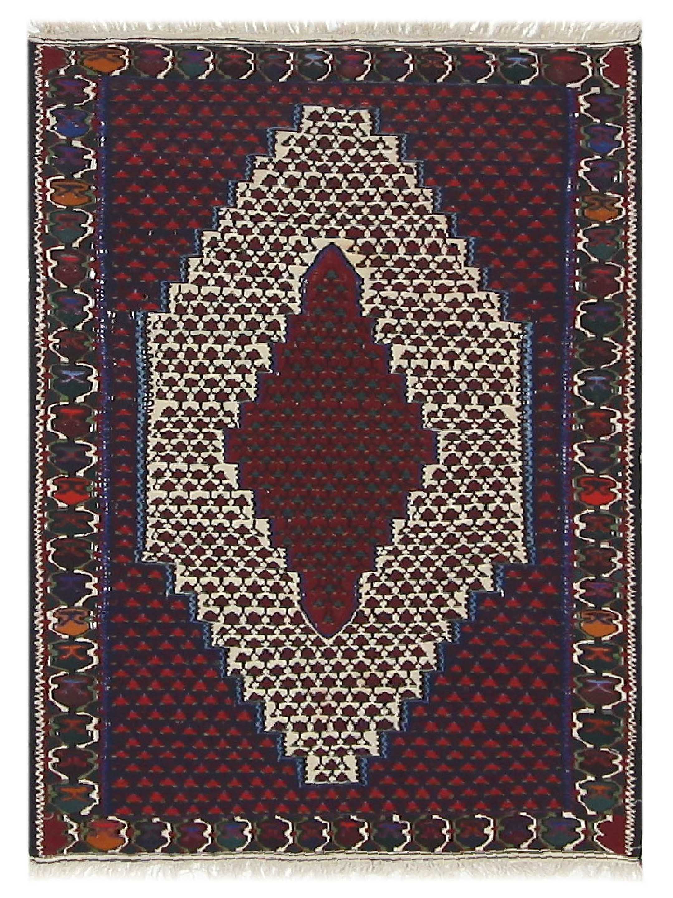 Antique Senneah Kilim Ivory 4x6