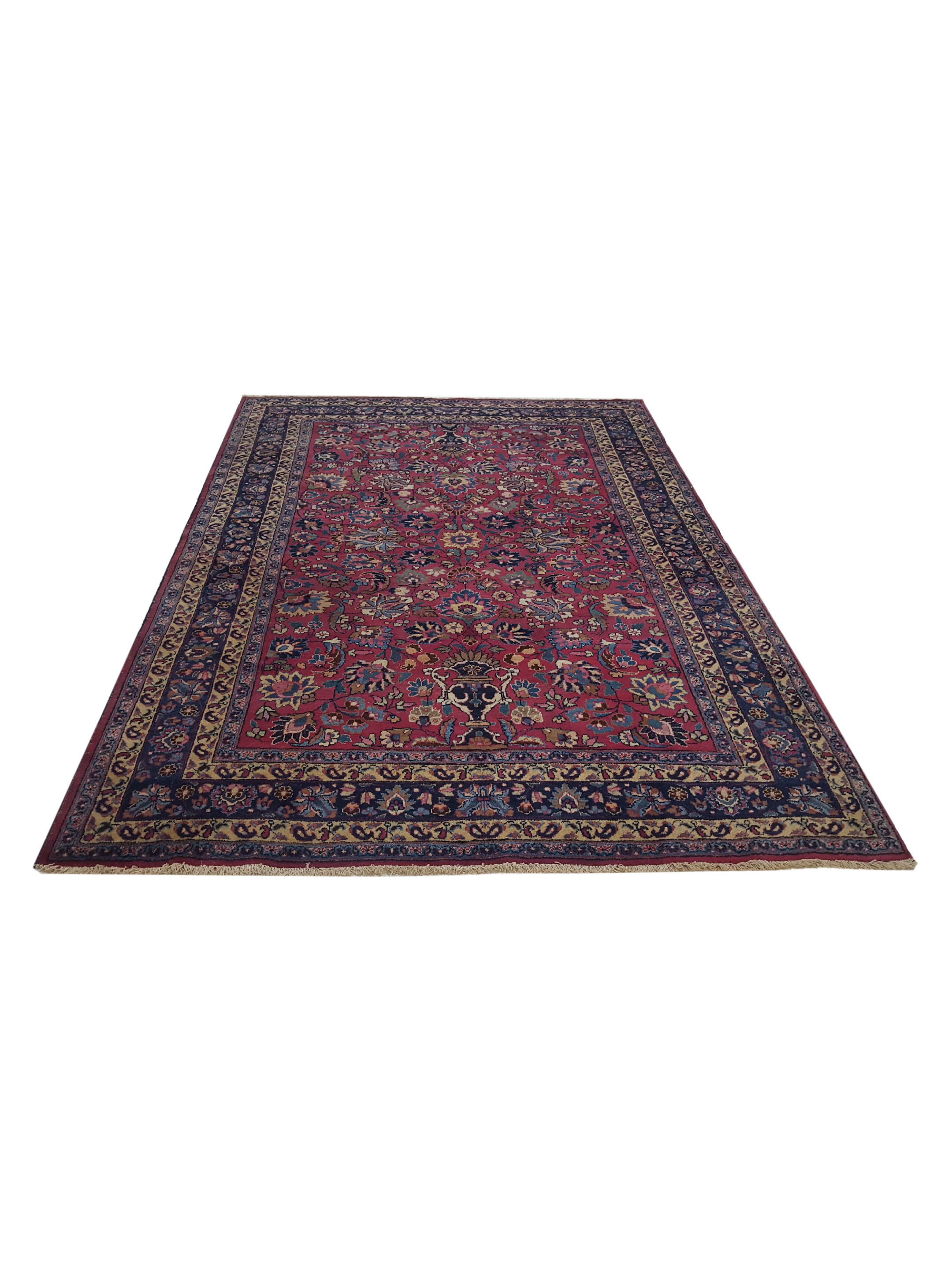 Antique Mashad Burgundy 6x9 - Image 2 of 6