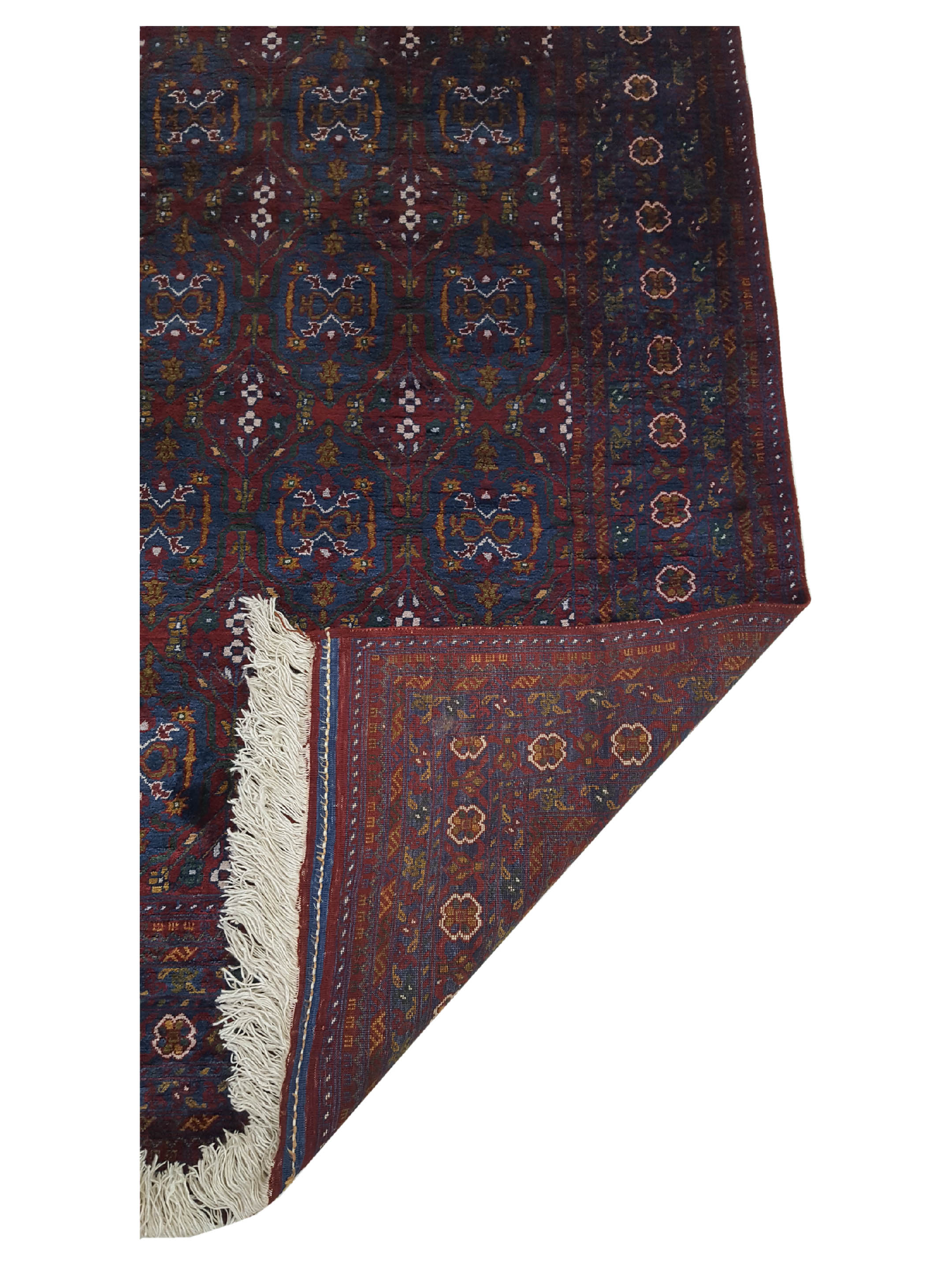 Afghan Silk Hand Knotted Burgundy 4x6 - Image 3 of 6
