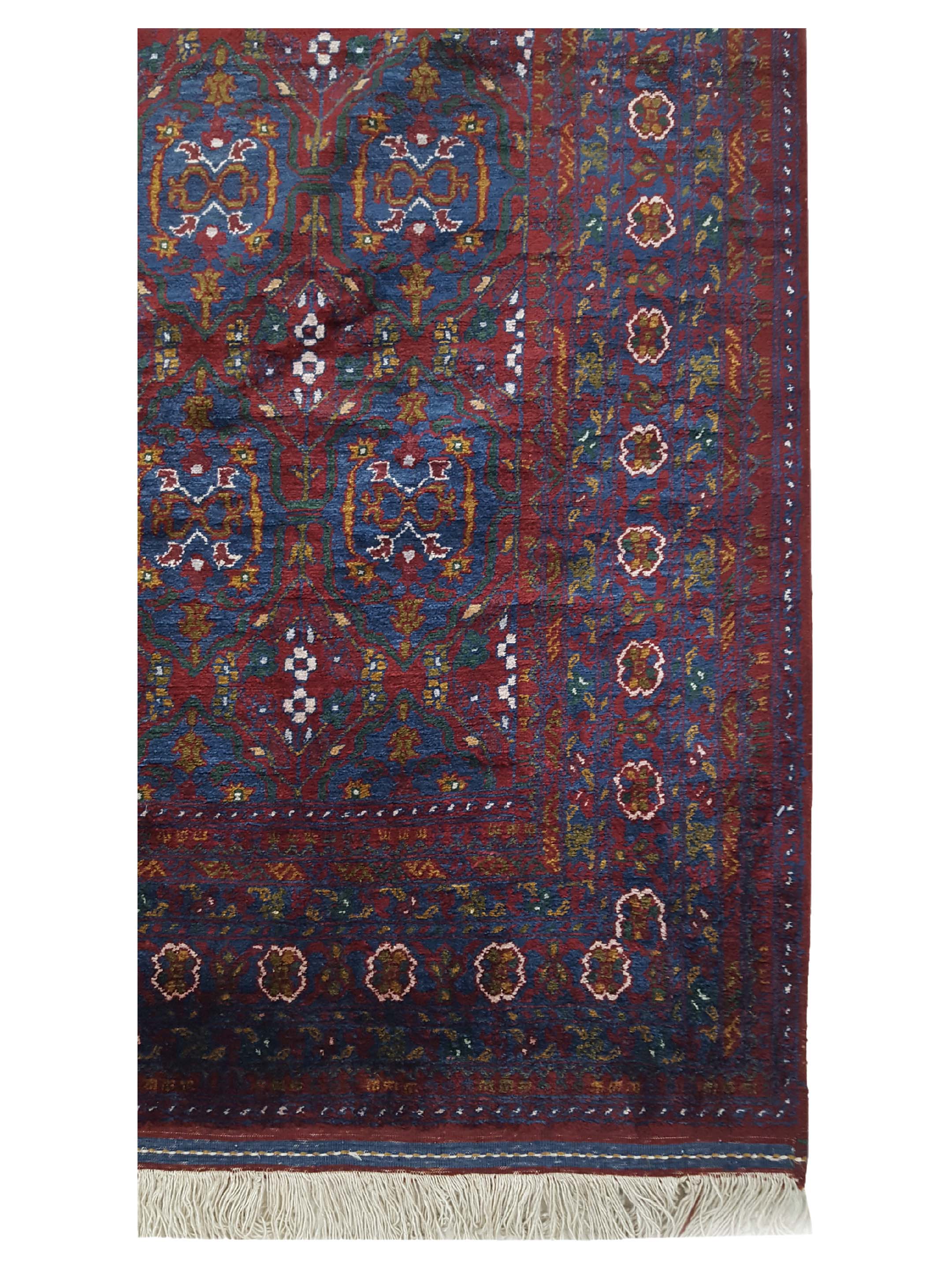 Afghan Silk Hand Knotted Burgundy 4x6 - Image 4 of 6