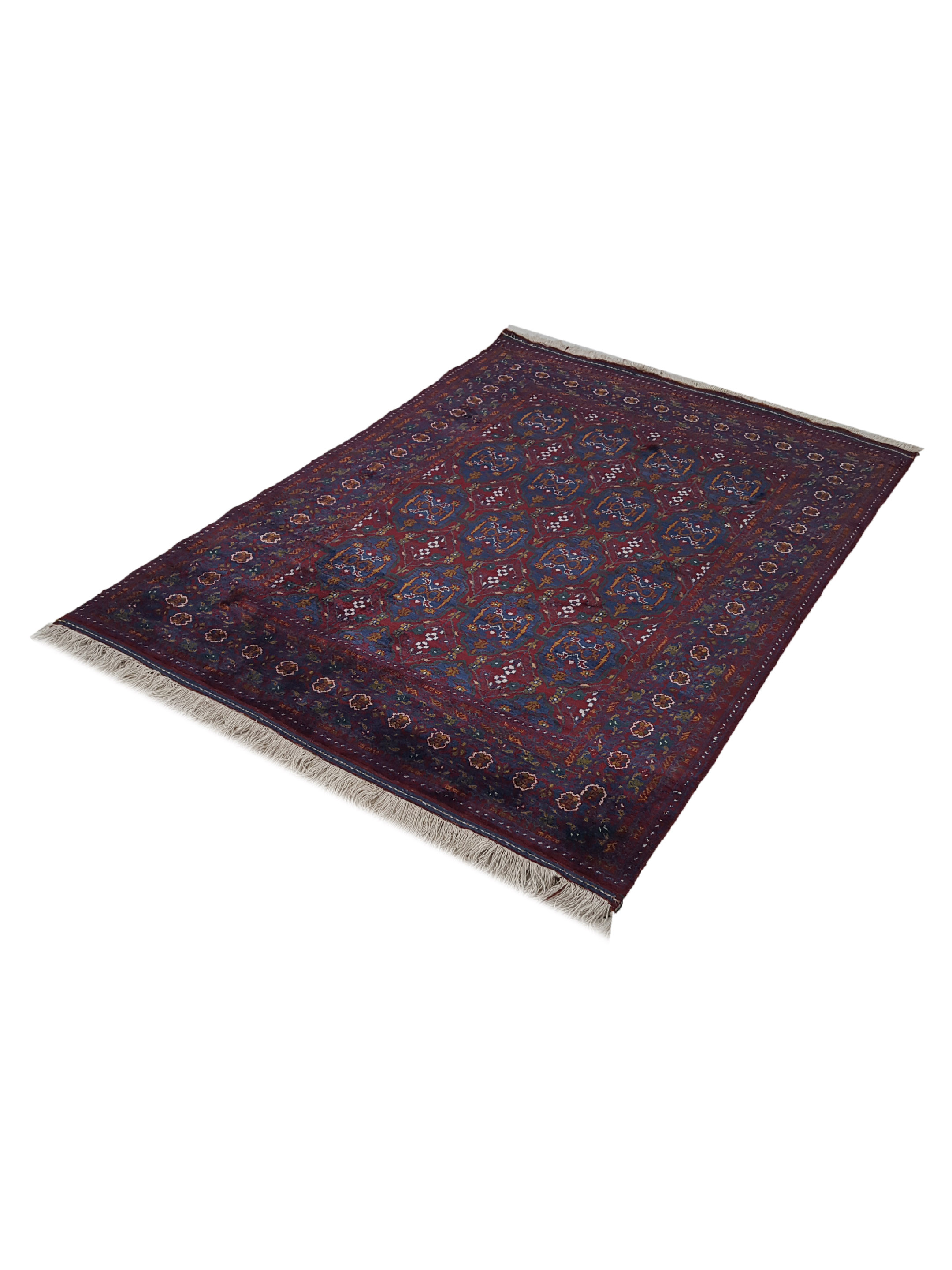 Afghan Silk Hand Knotted Burgundy 4x6 - Image 6 of 6