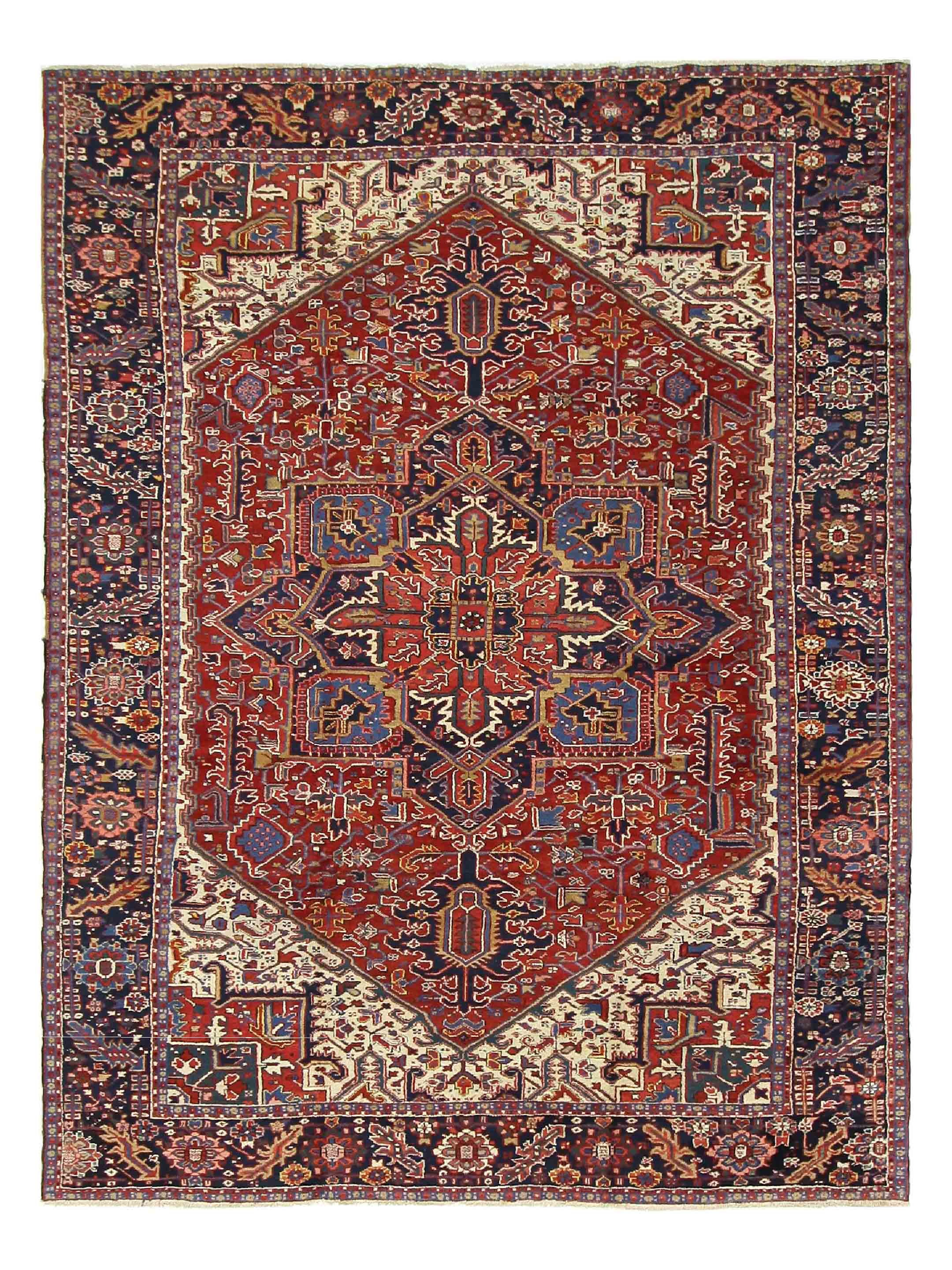 Antique Heriz Rust 9x12