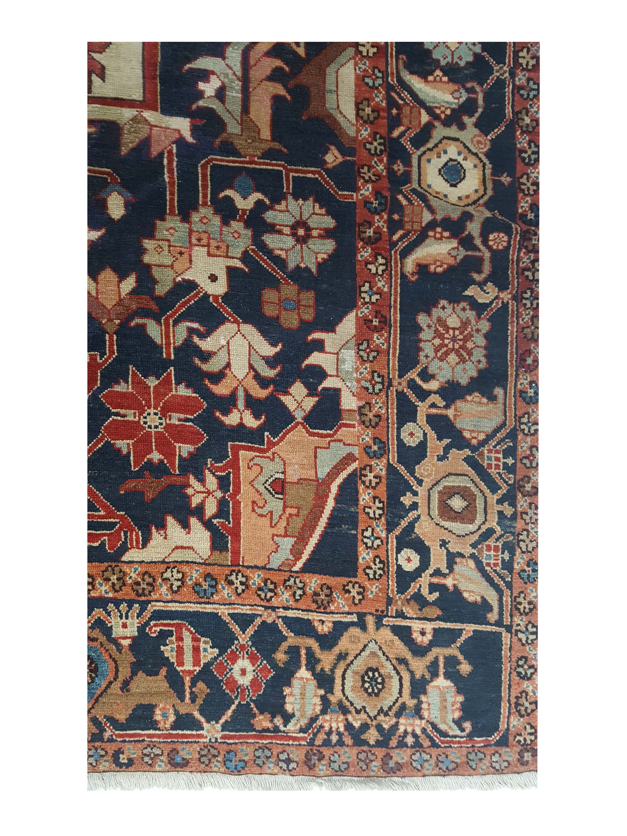 Antique Serapi Ivory 11x13 - Image 4 of 7