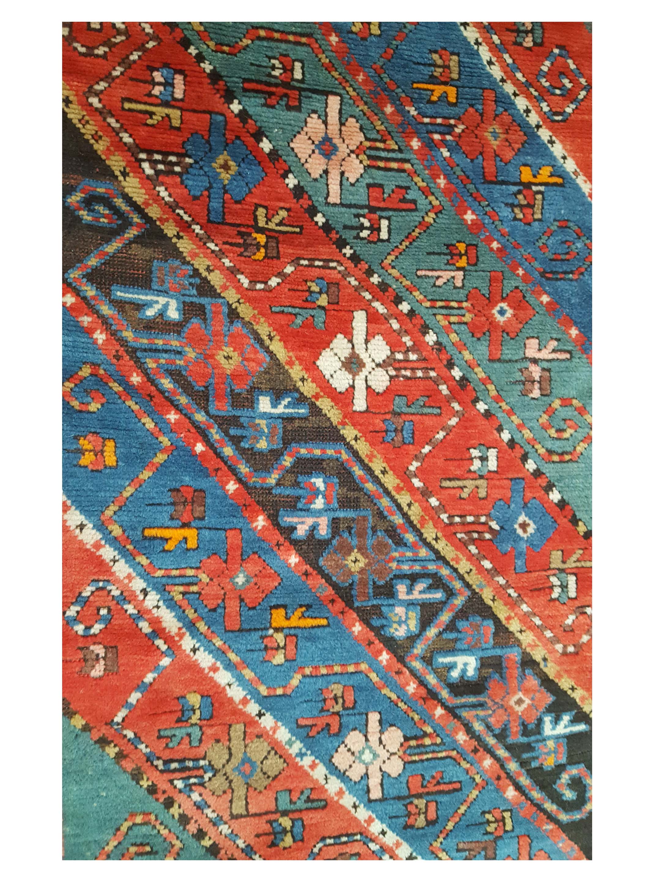 Antique Kazak Multi 4x11 - Image 6 of 8
