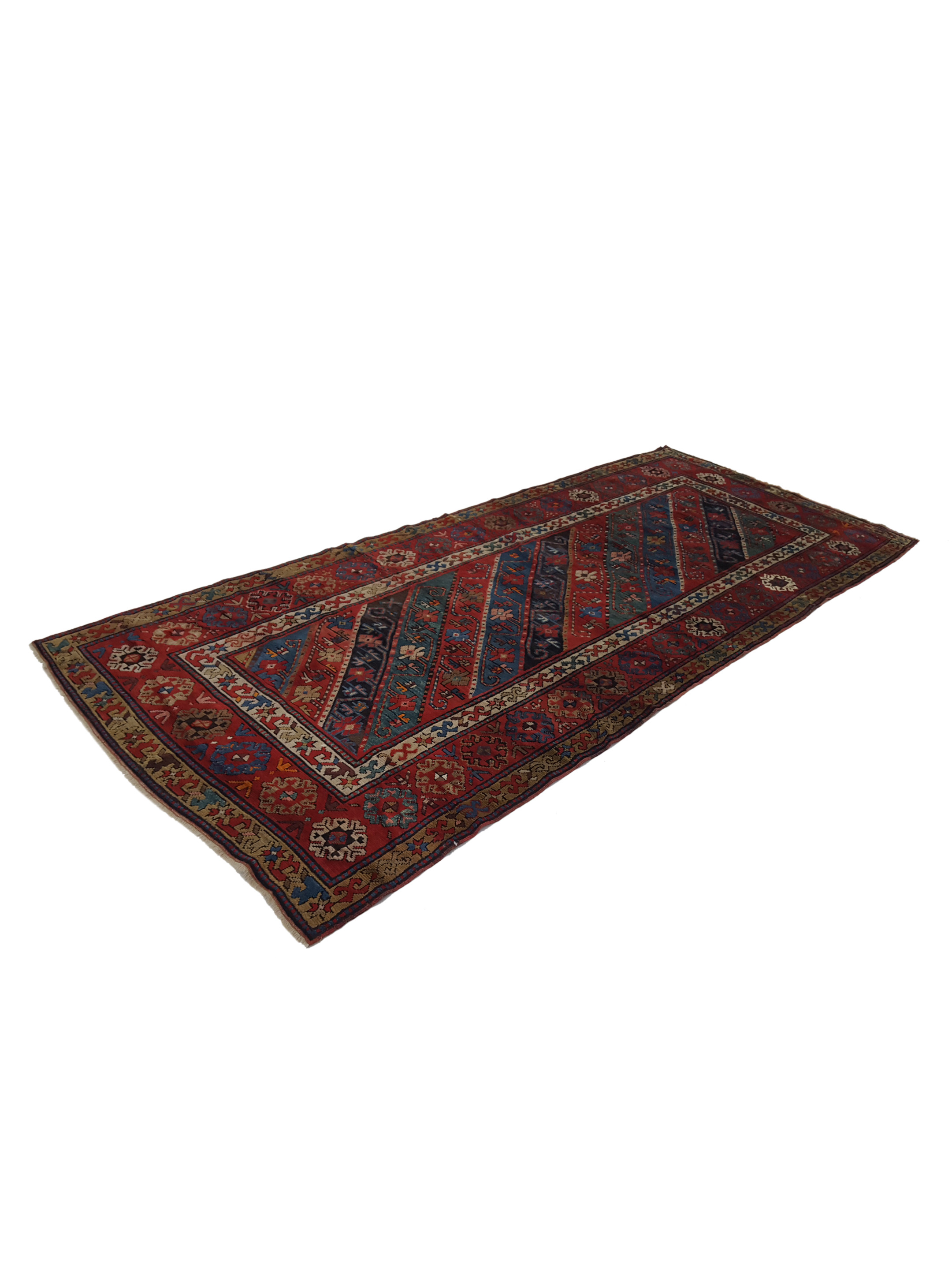Antique Kazak Multi 4x11 - Image 7 of 8