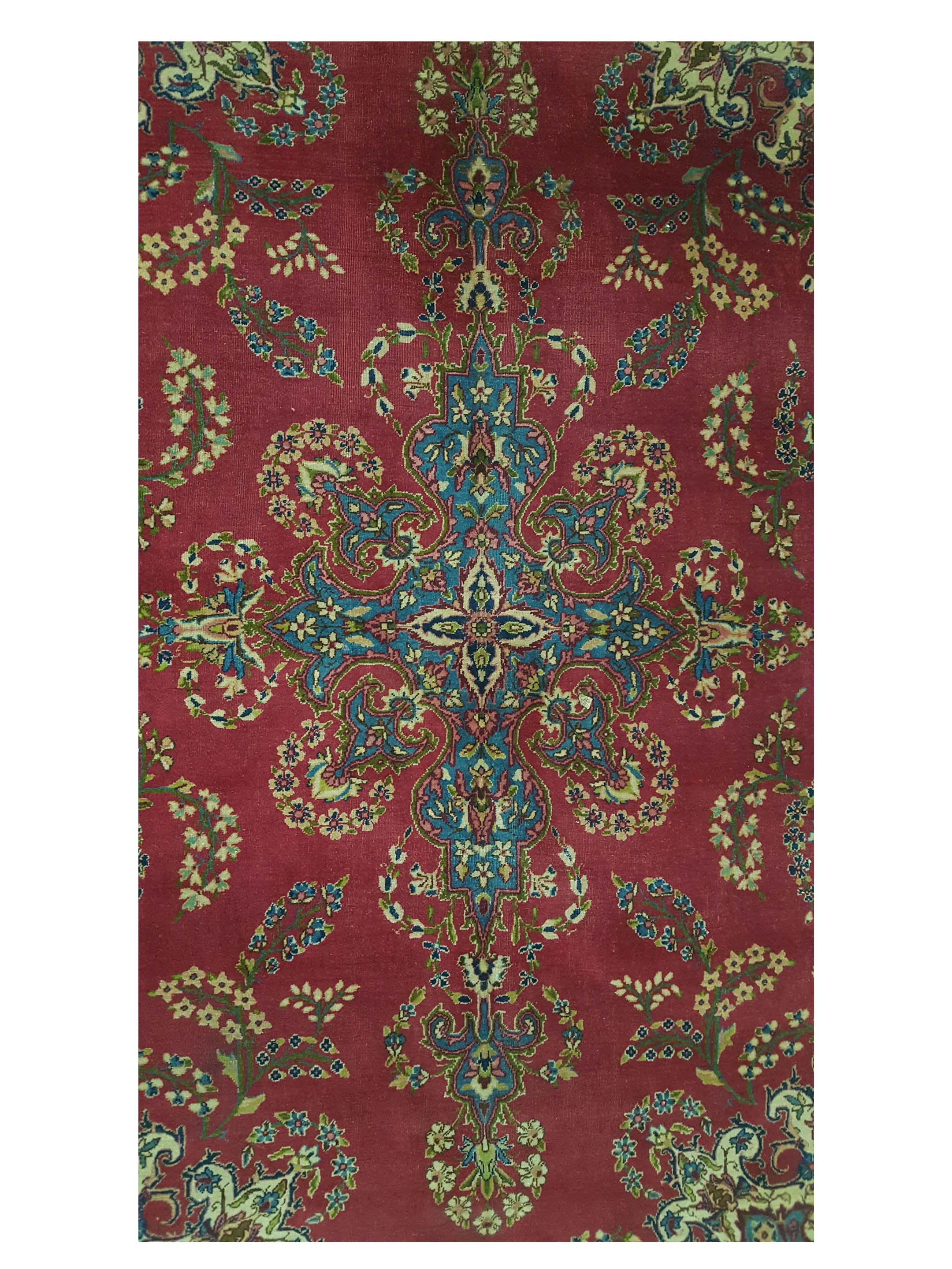 Antique Kerman Burgundy 6x9 - Image 5 of 6