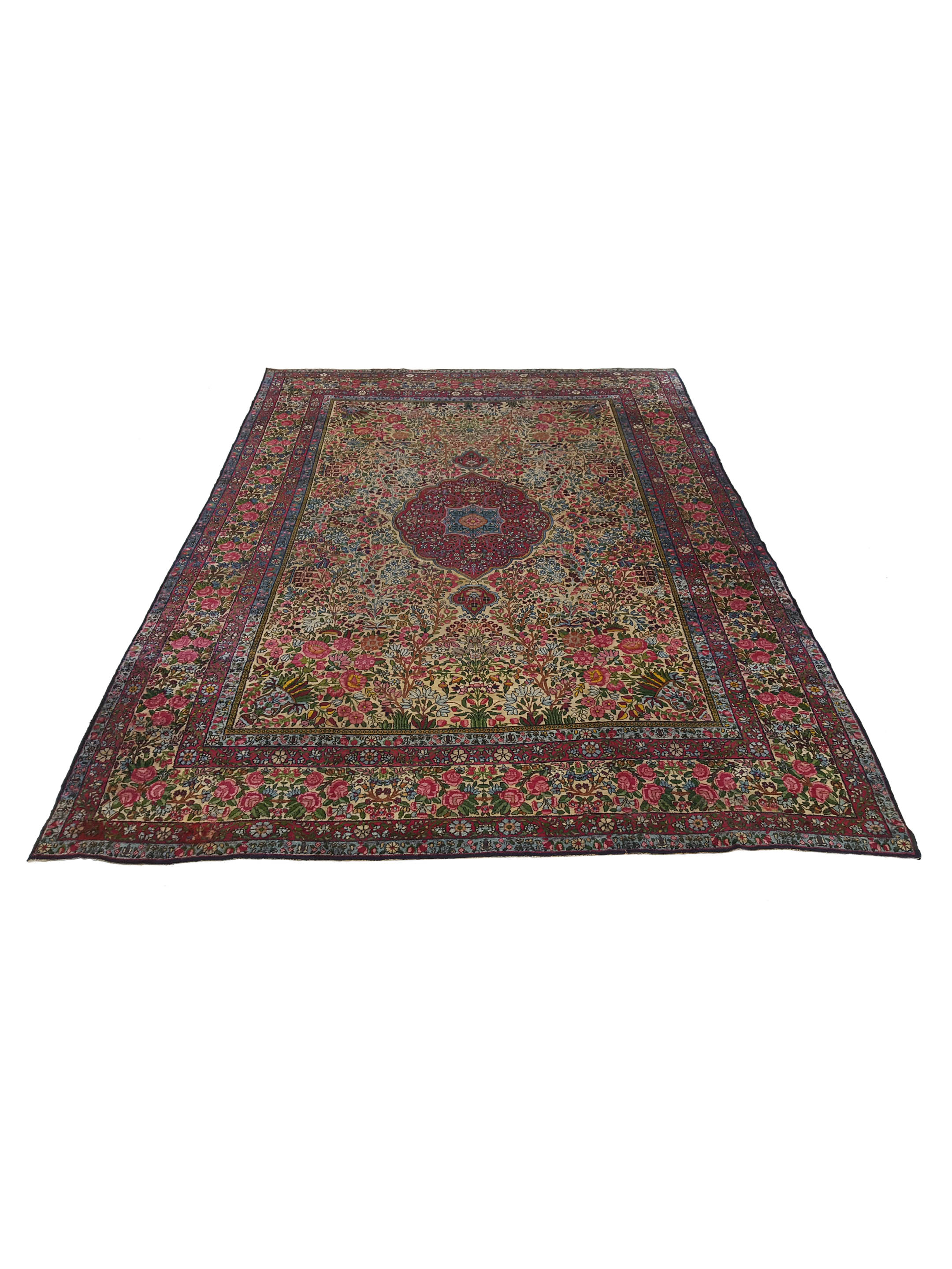 Antique Kerman Ivory 9x13 - Image 2 of 7