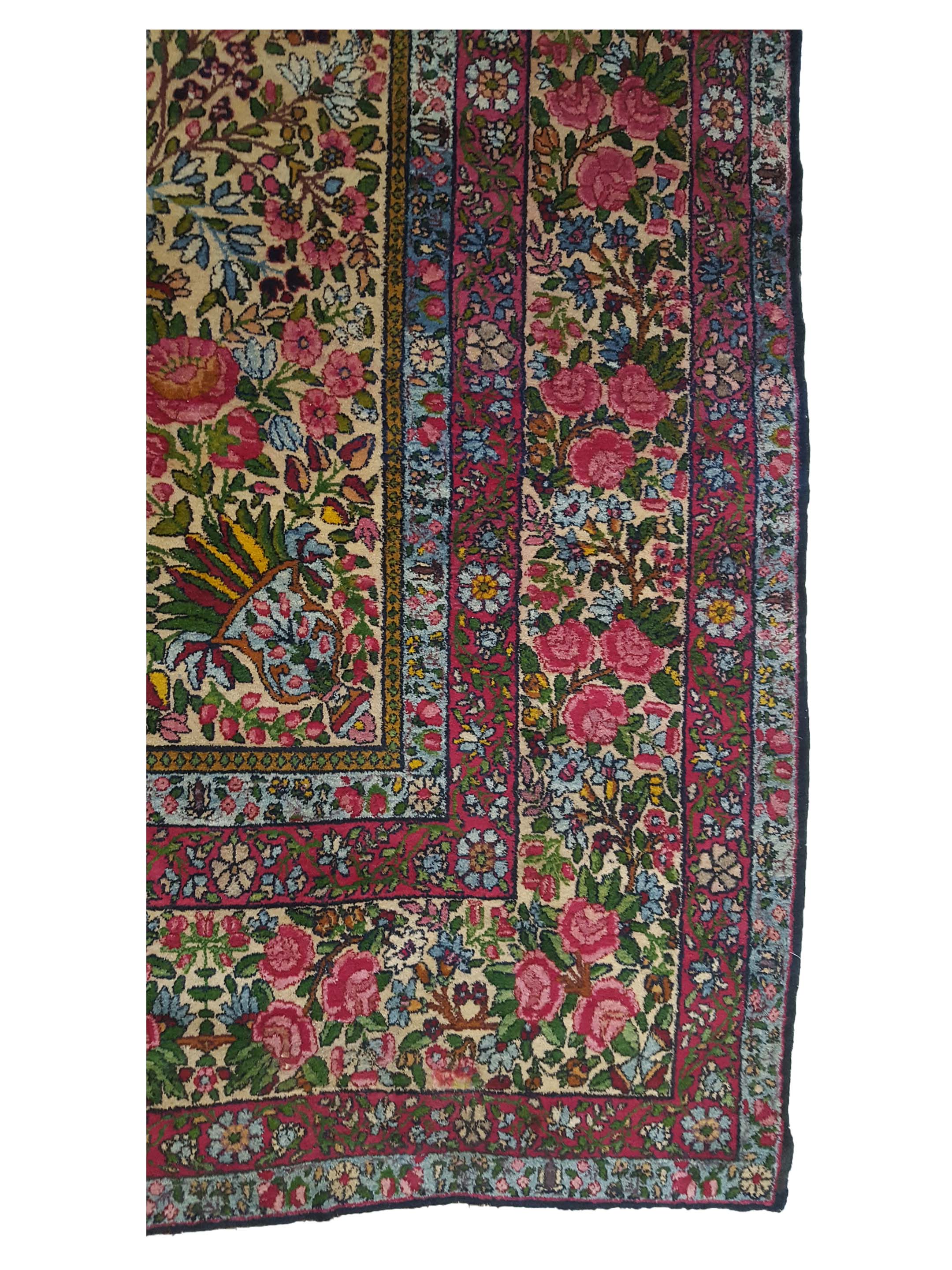 Antique Kerman Ivory 9x13 - Image 4 of 7