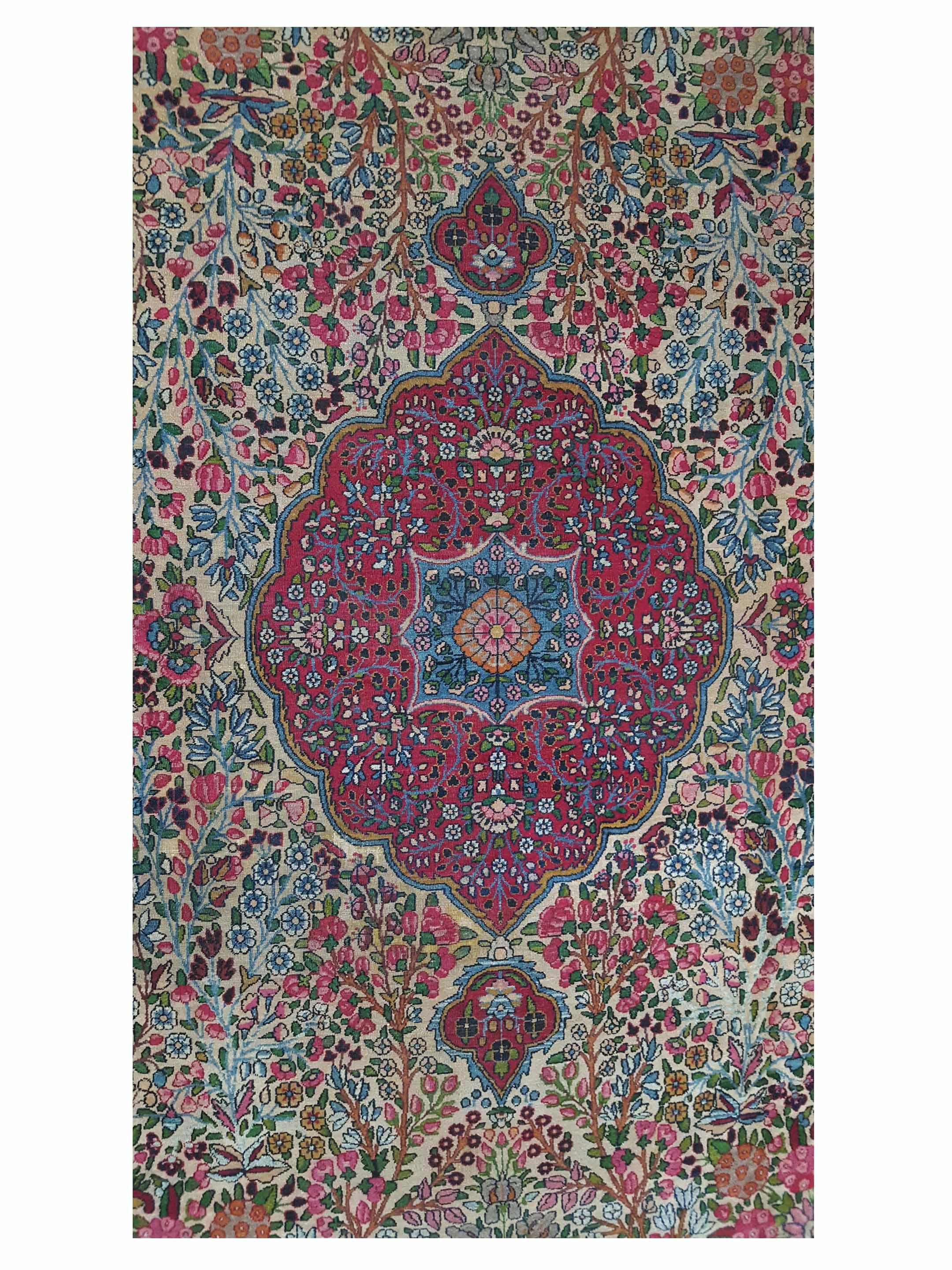 Antique Kerman Ivory 9x13 - Image 5 of 7