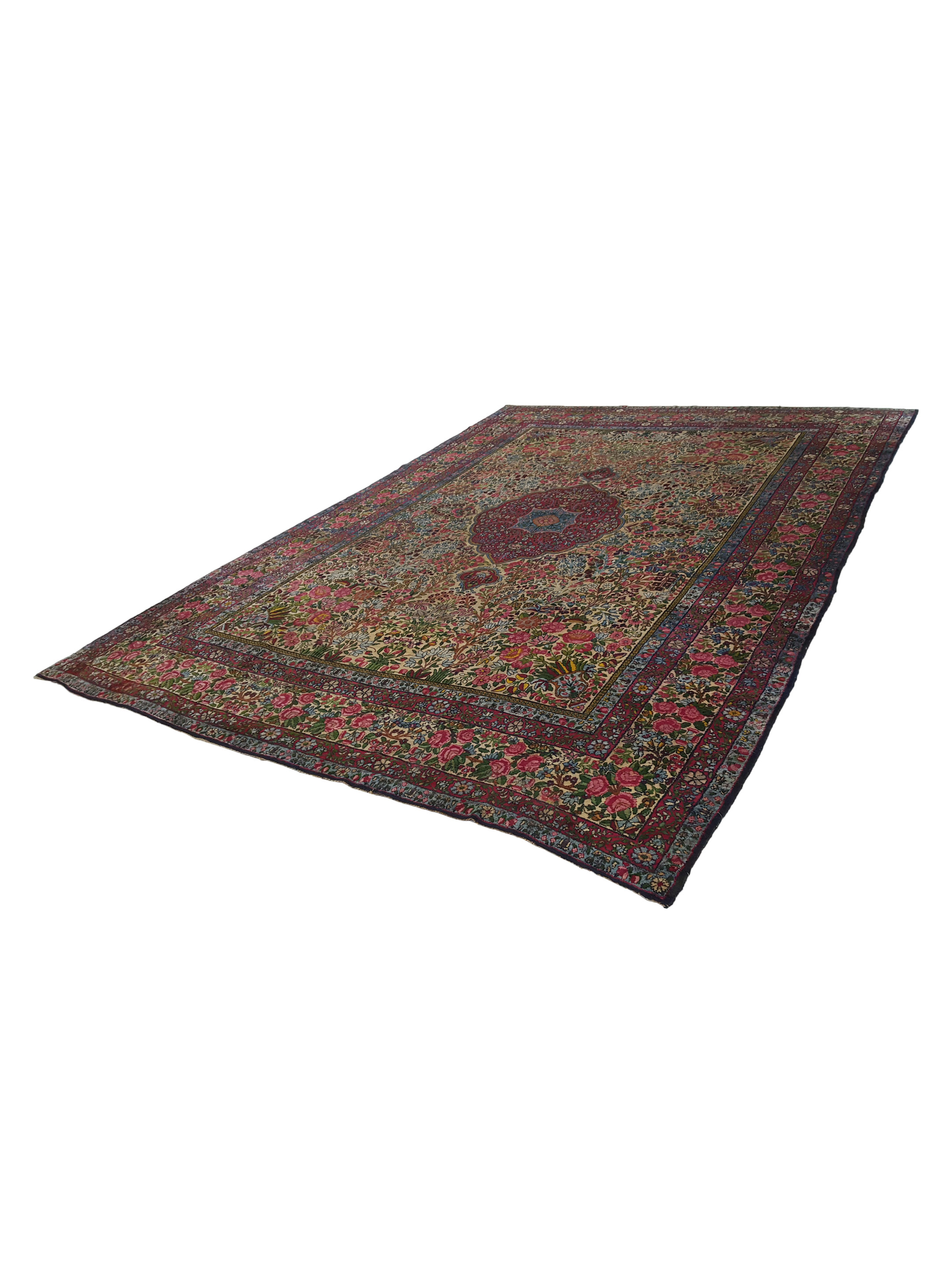 Antique Kerman Ivory 9x13 - Image 6 of 7