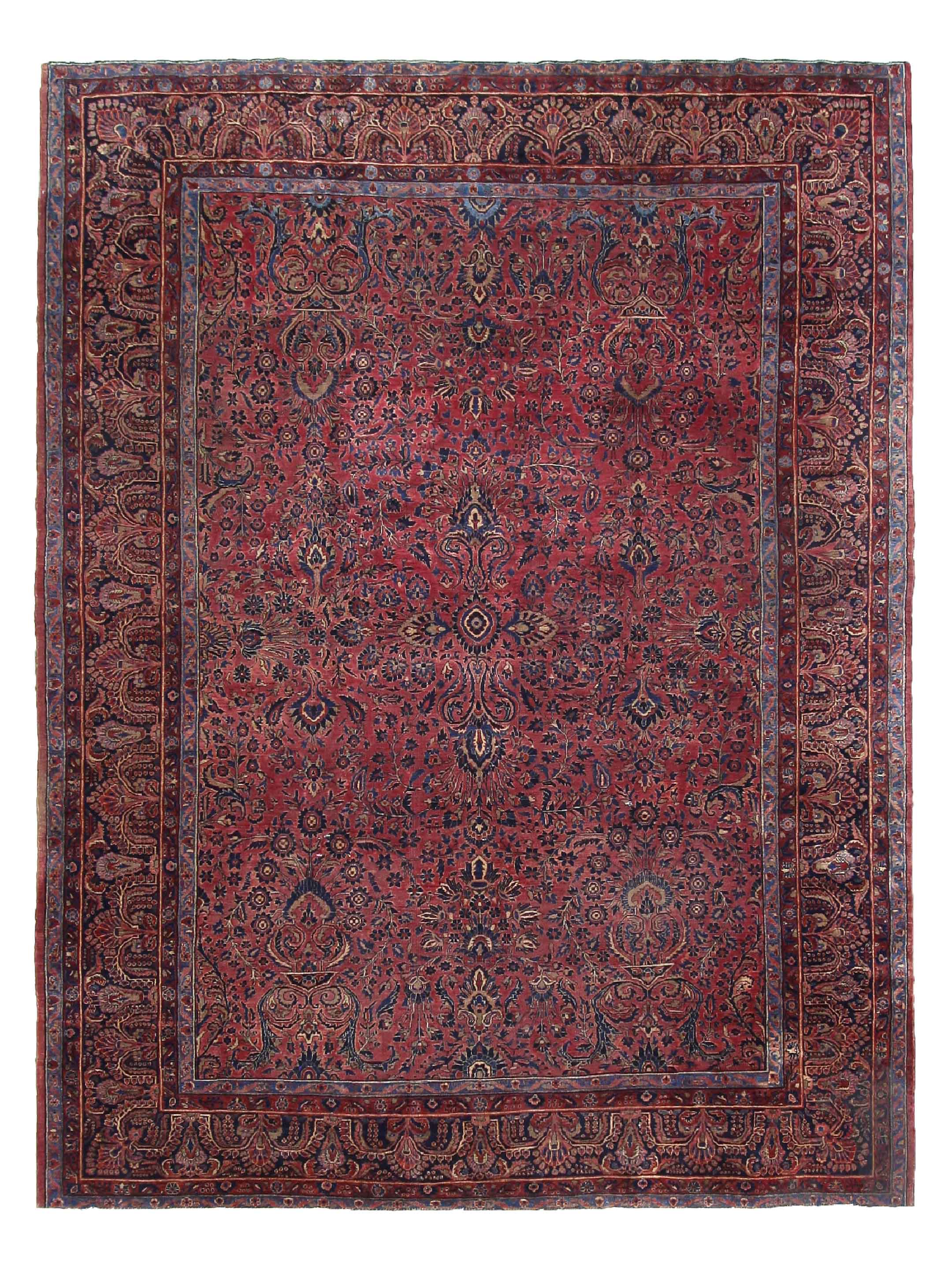 Antique Sarouk Burgundy 10x14