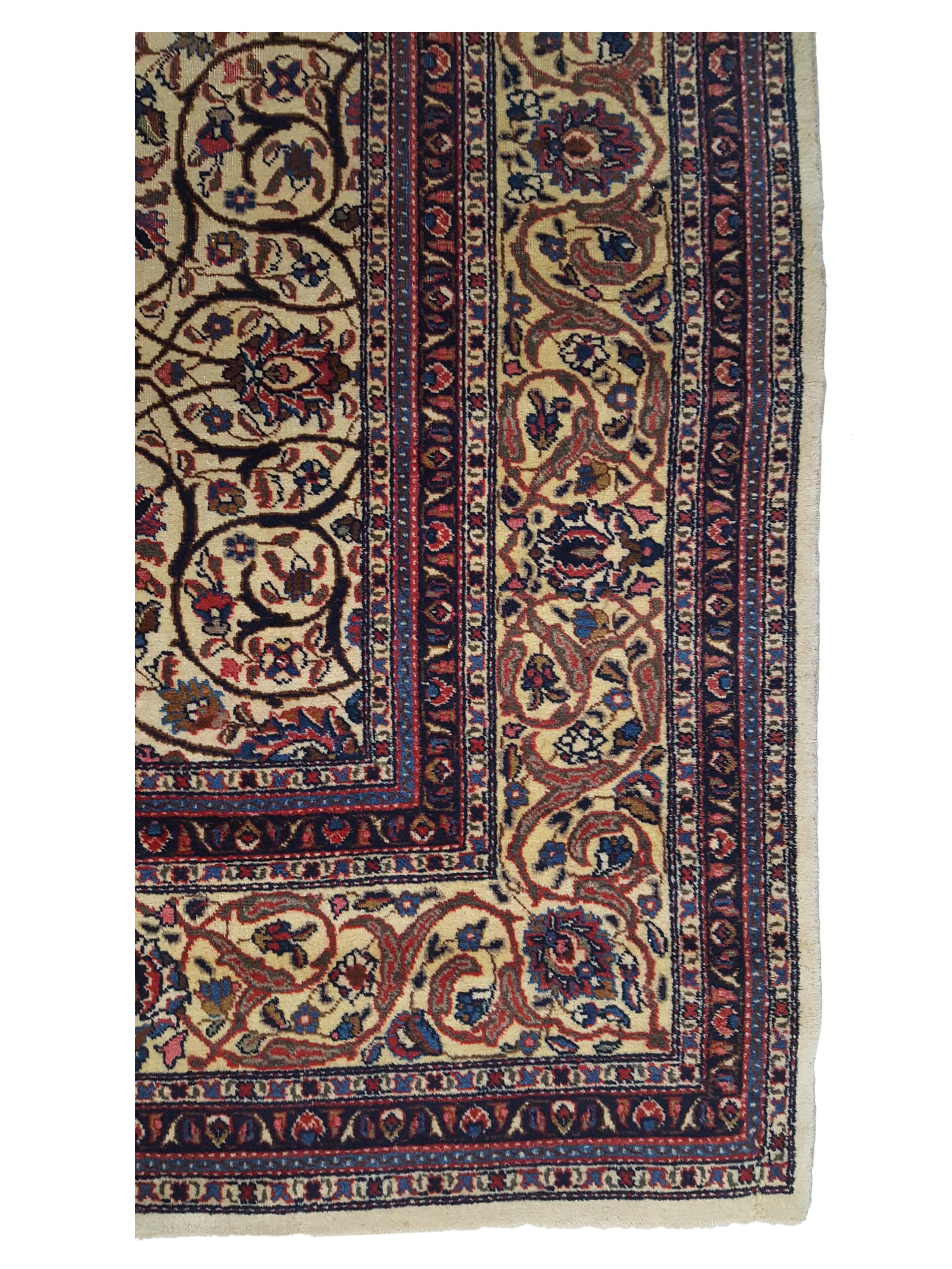 Antique Tabriz Ivory 9x12 - Image 4 of 7