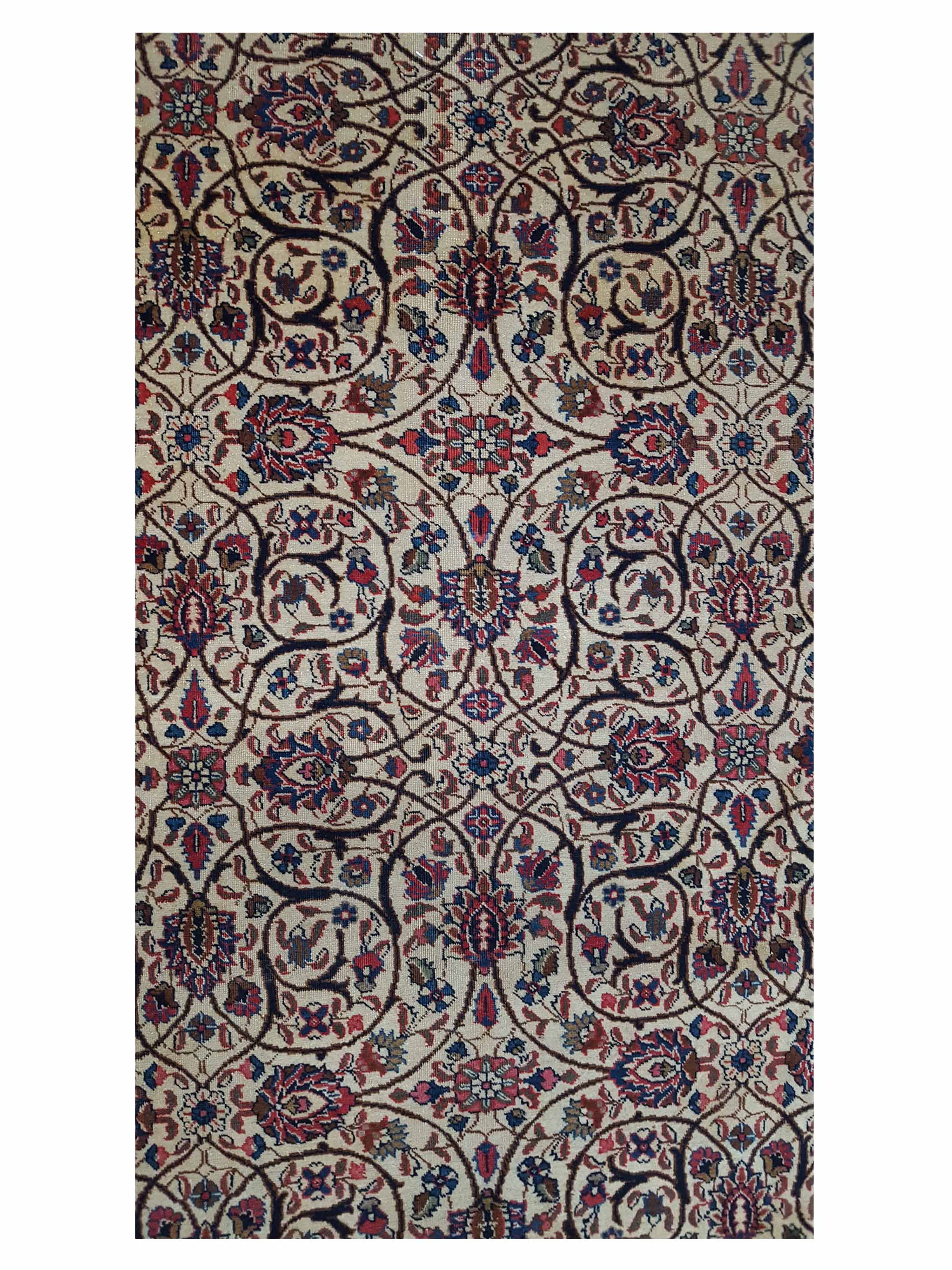 Antique Tabriz Ivory 9x12 - Image 5 of 7