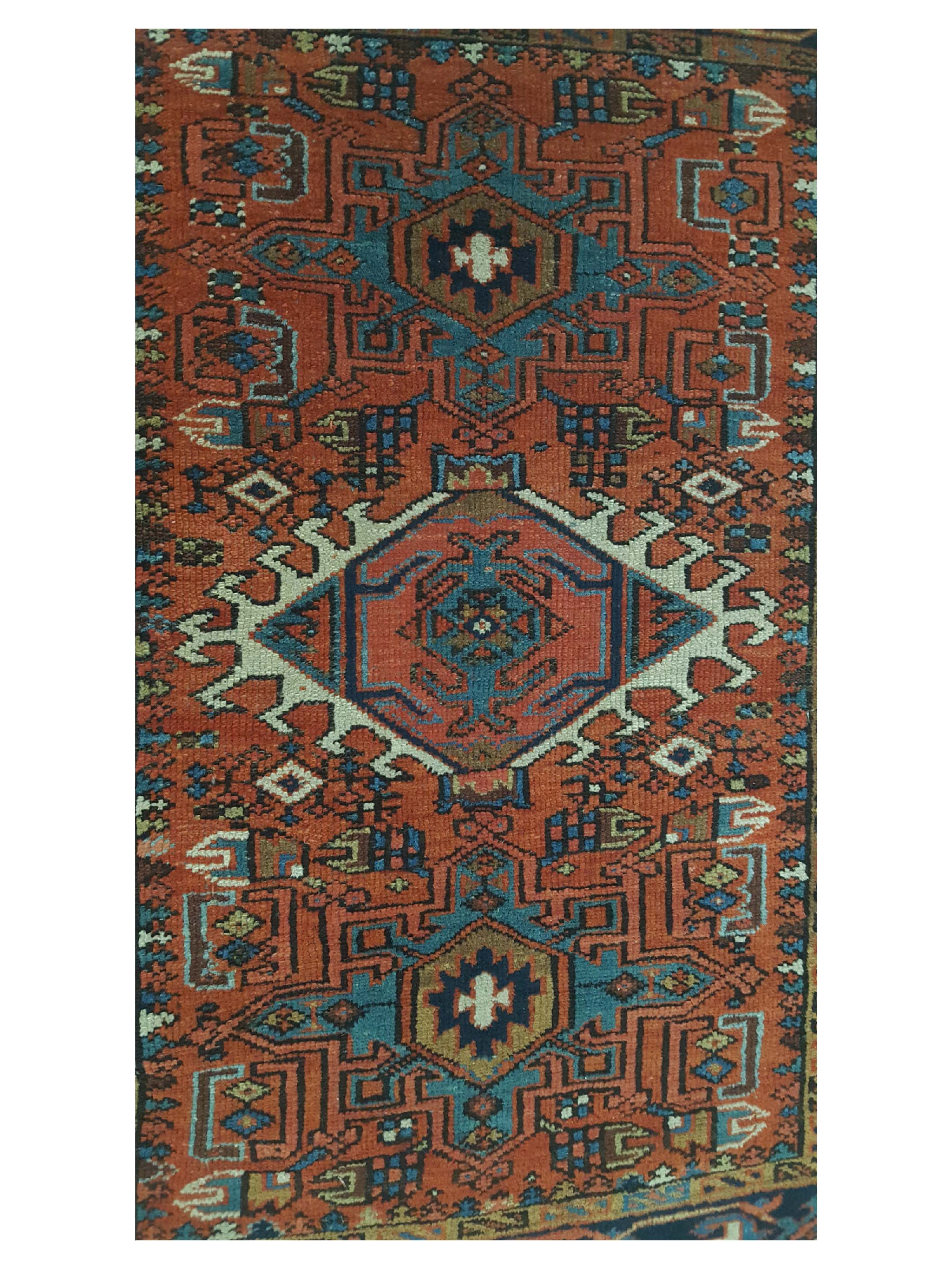 Antique Heriz Blue 4x4 - Image 5 of 6