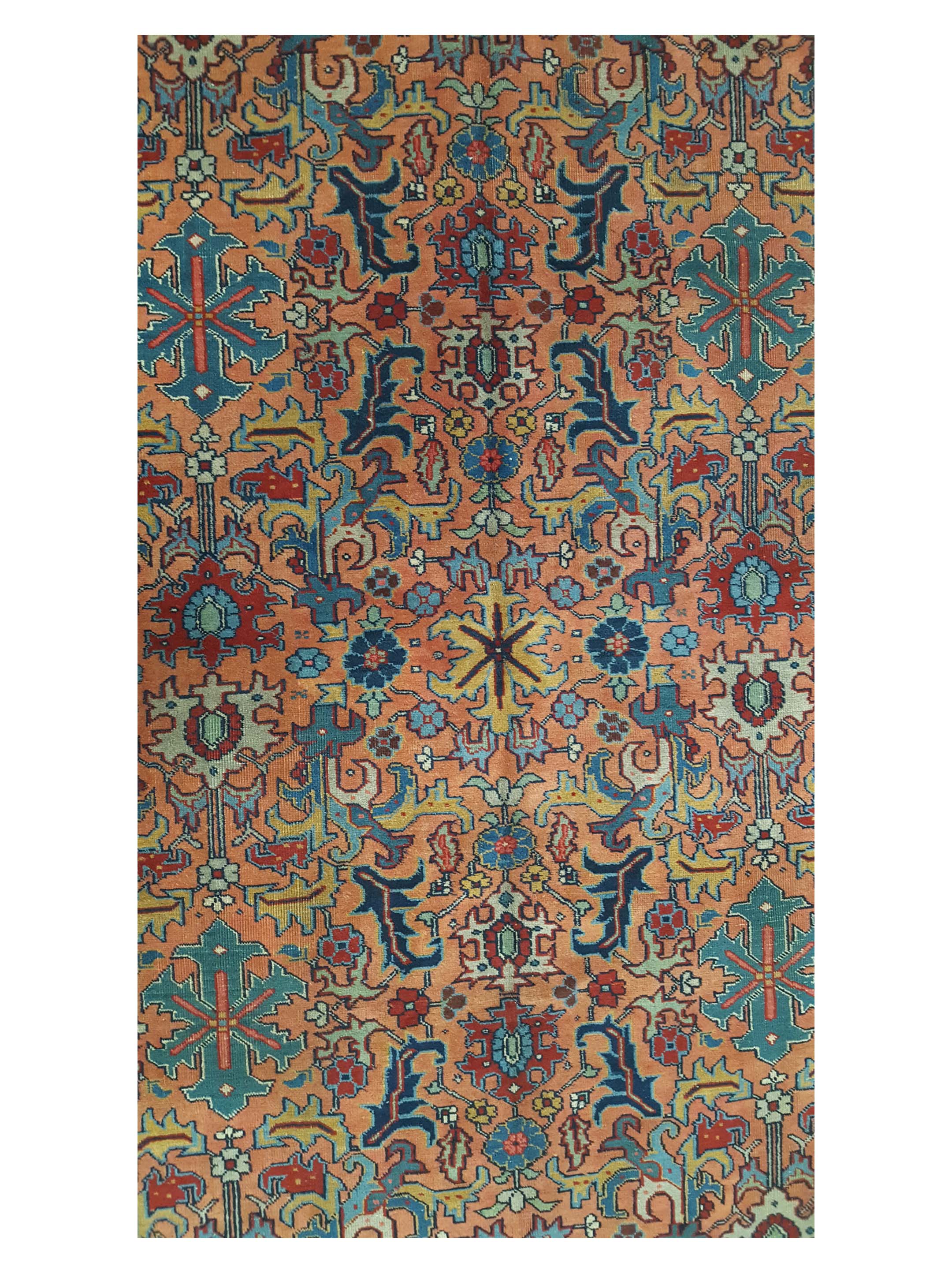 Antique Heriz Orange 6x9 - Image 5 of 7
