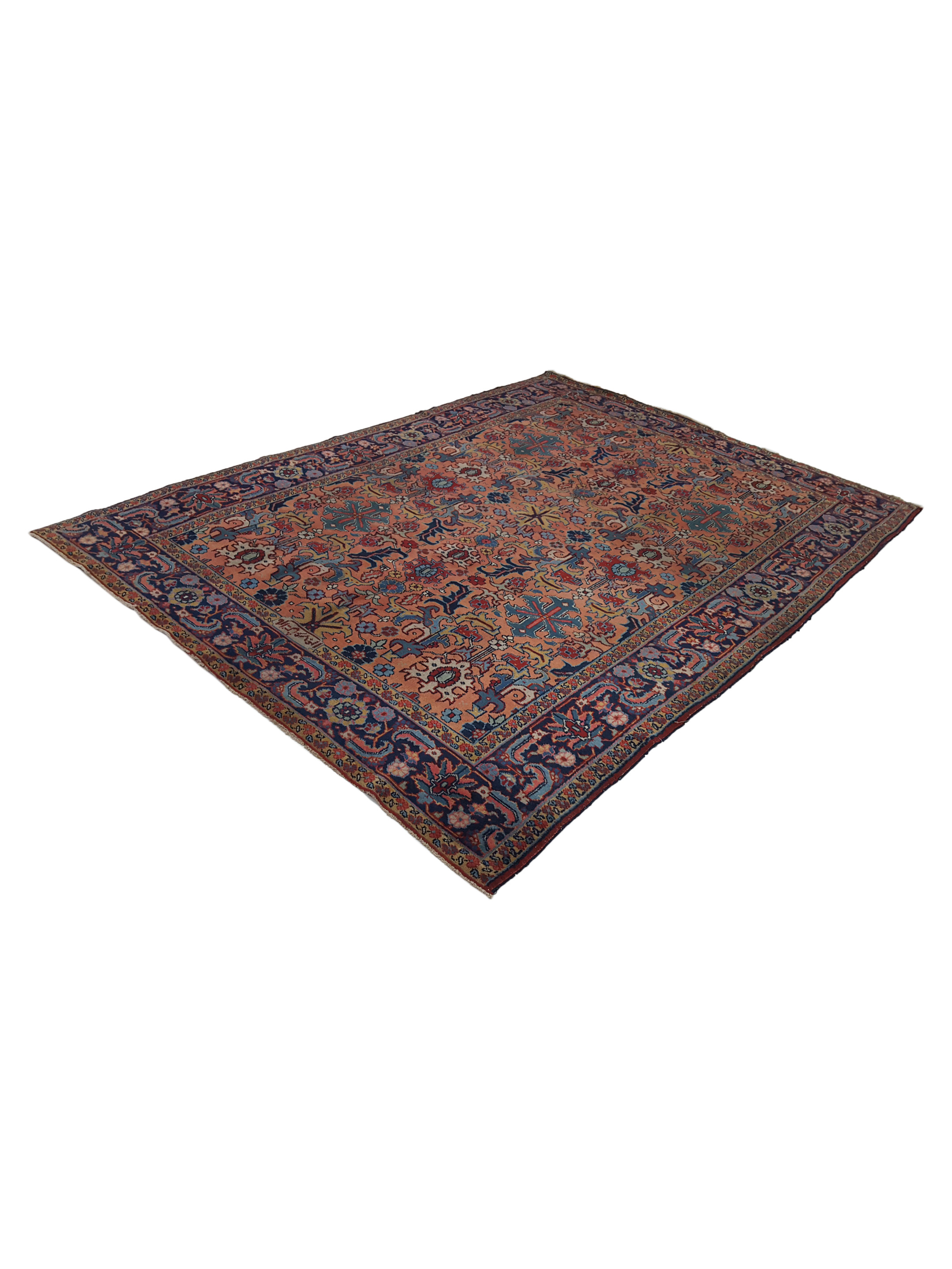 Antique Heriz Orange 6x9 - Image 6 of 7