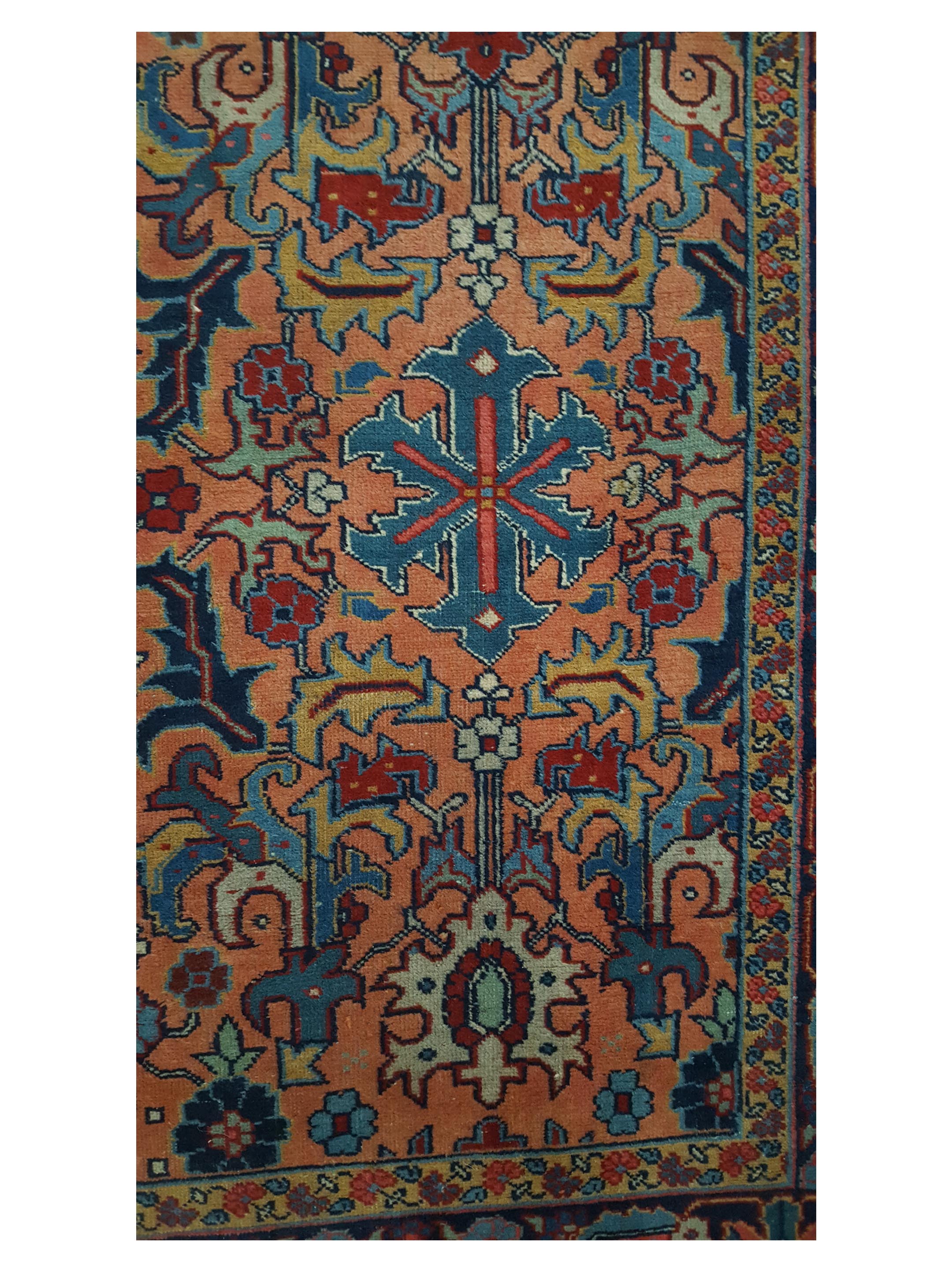 Antique Heriz Orange 6x9 - Image 7 of 7