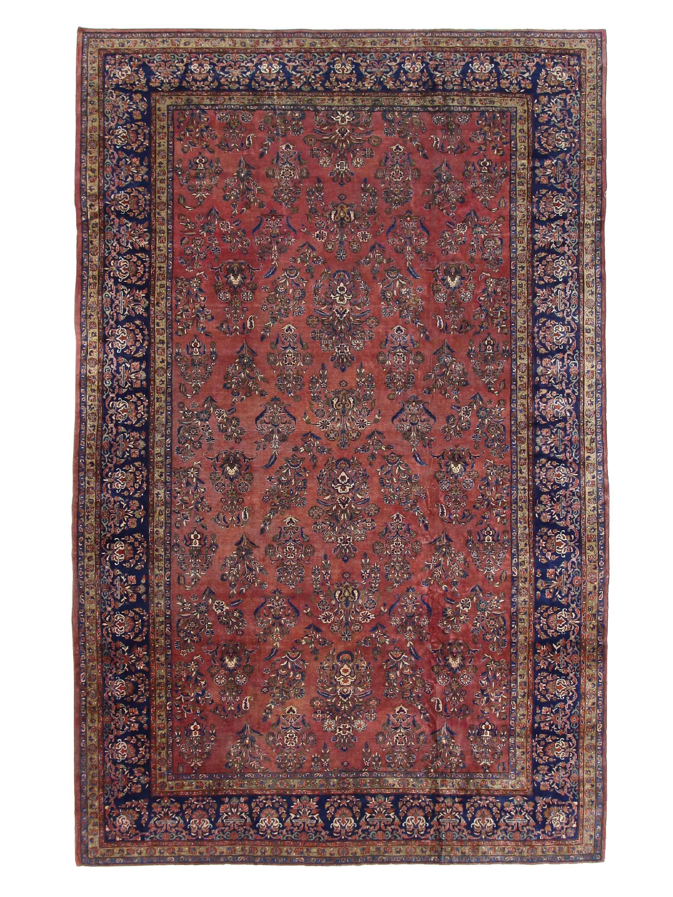 Antique Kashan Rust 10x17