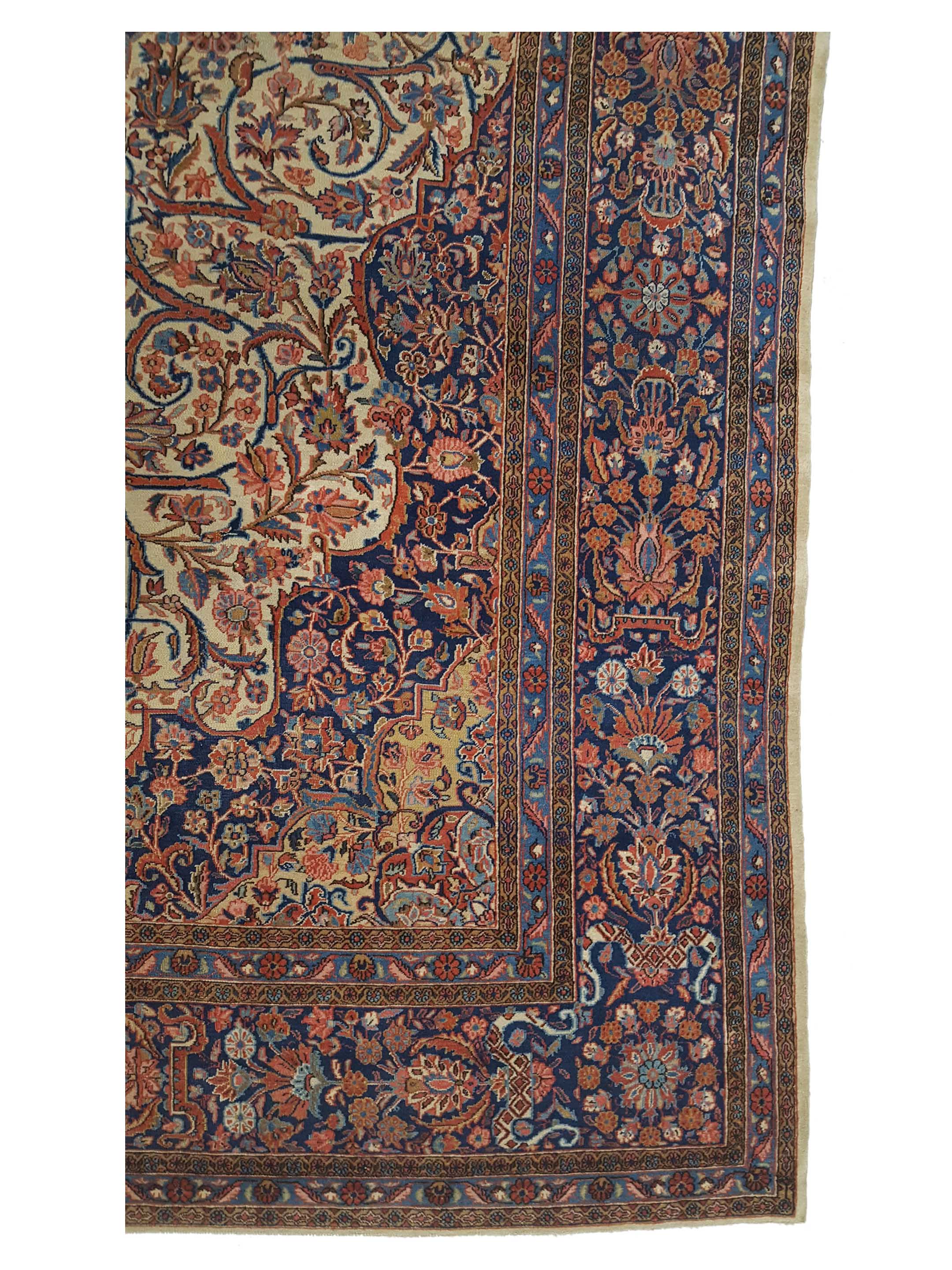 Antique Kashan Ivory 8x11 - Image 4 of 7