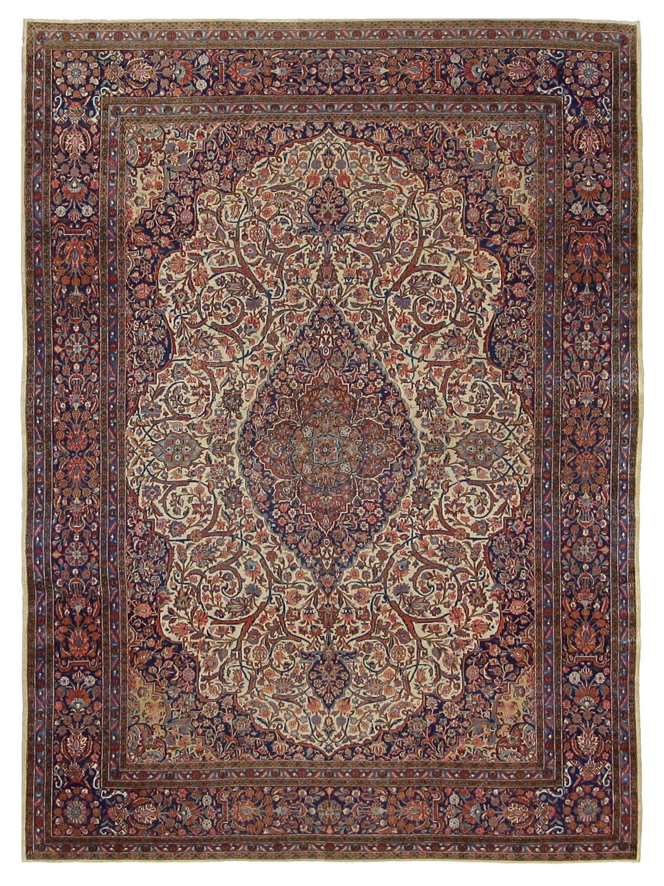 Antique Kashan Ivory 8x11