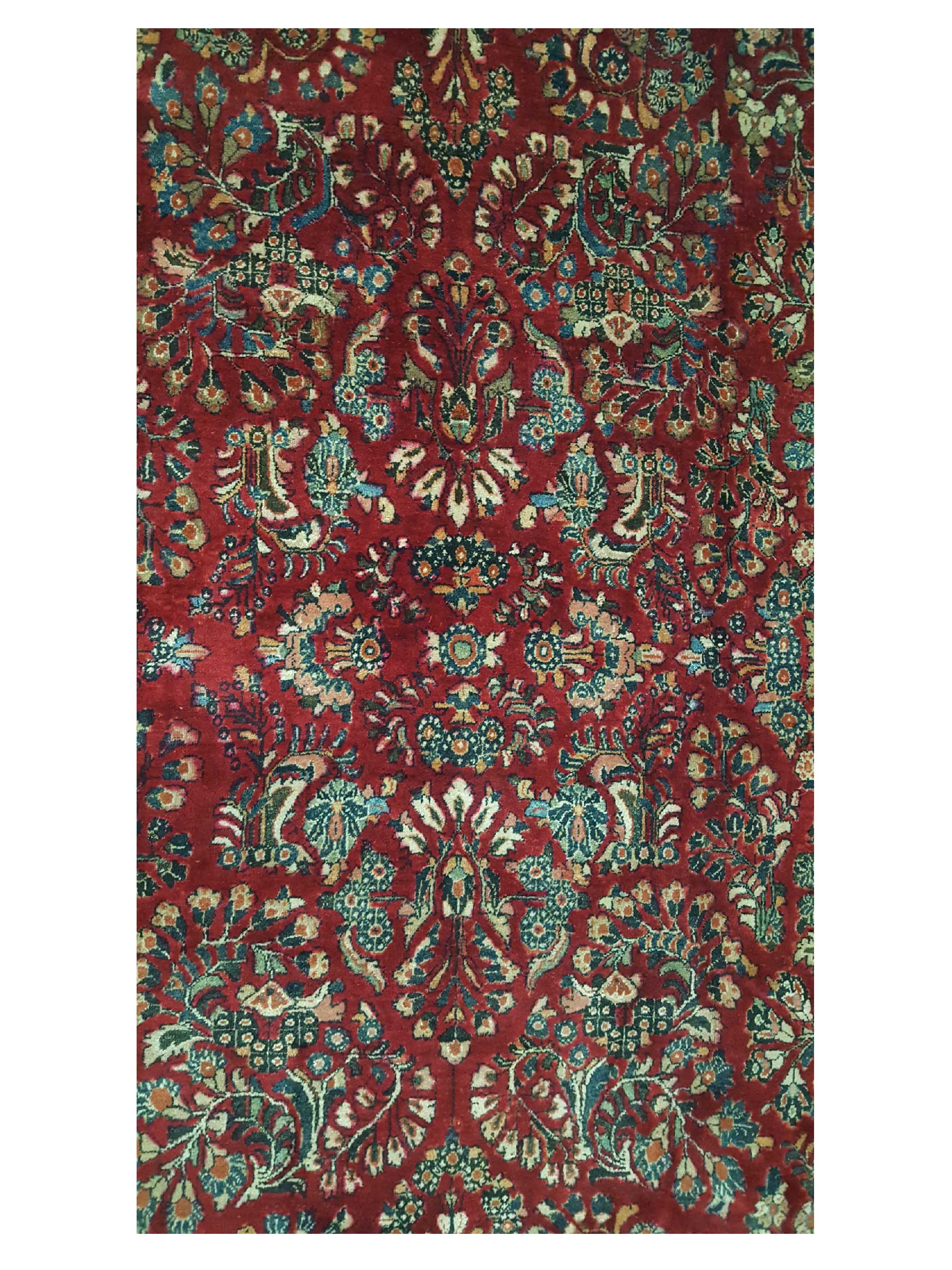 Antique Sarouk Burgundy 9x12 - Image 5 of 6