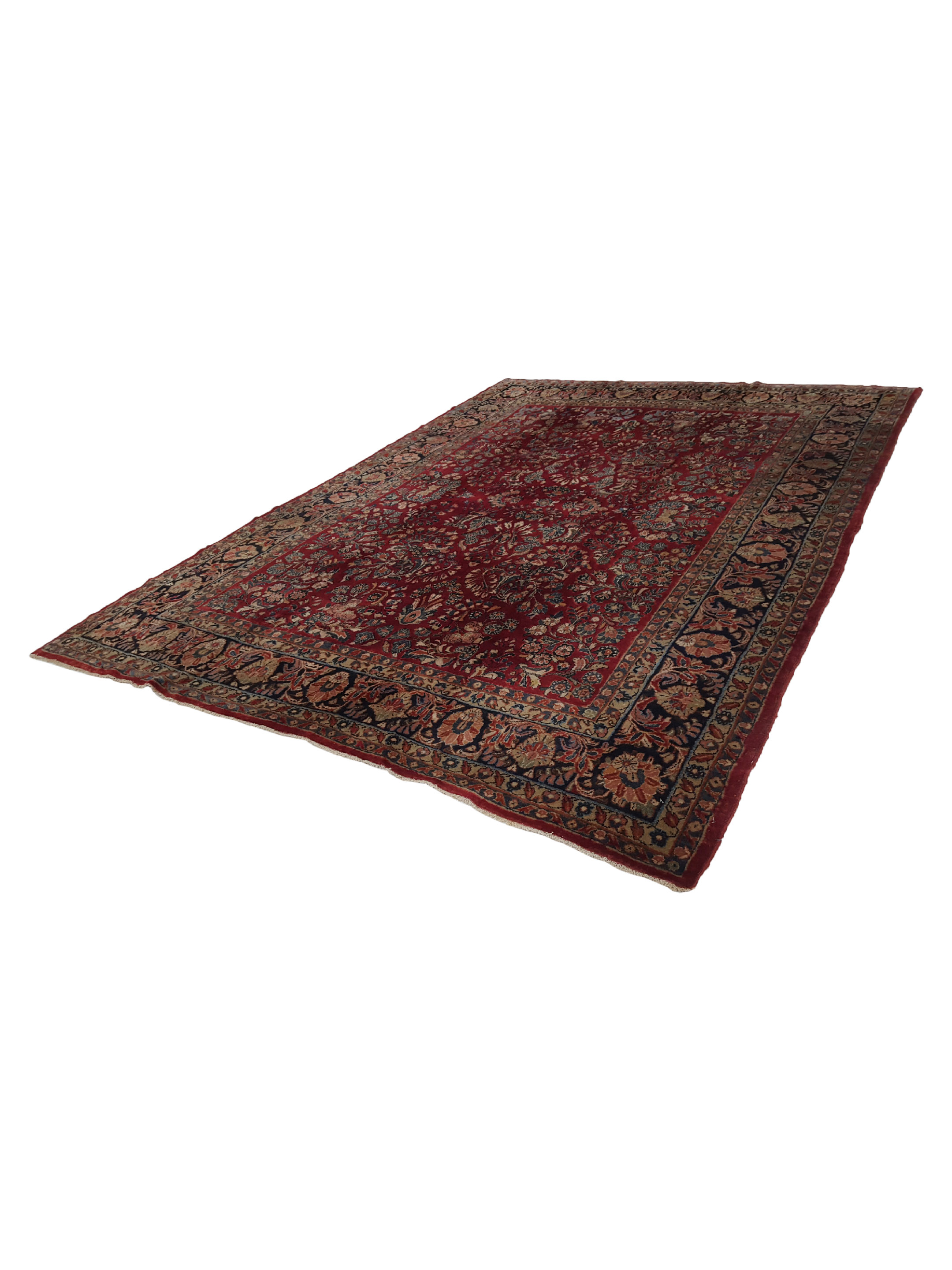 Antique Sarouk Burgundy 9x12 - Image 6 of 6