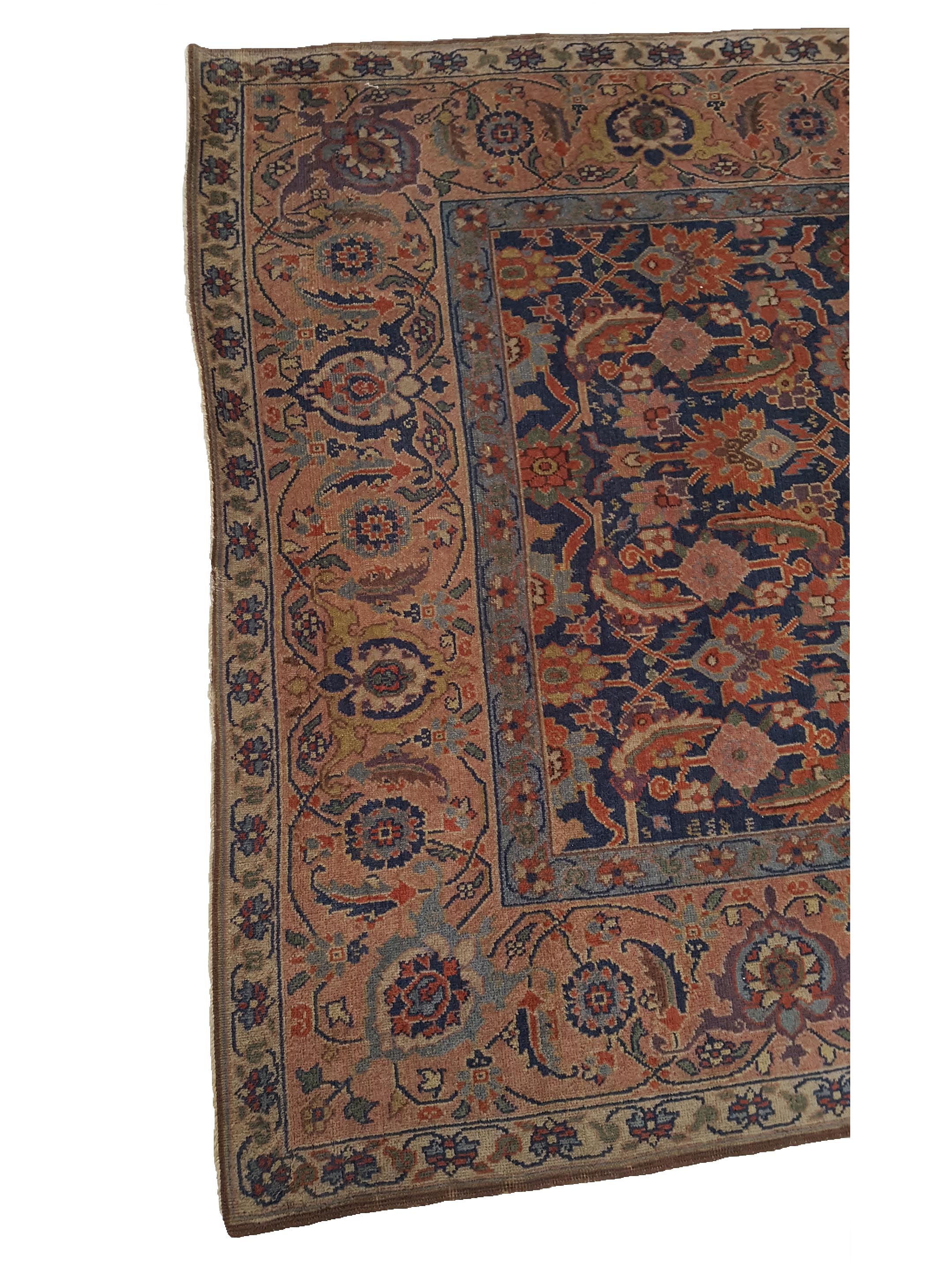 Antique Farahan Indigo 5x9 - Image 4 of 5