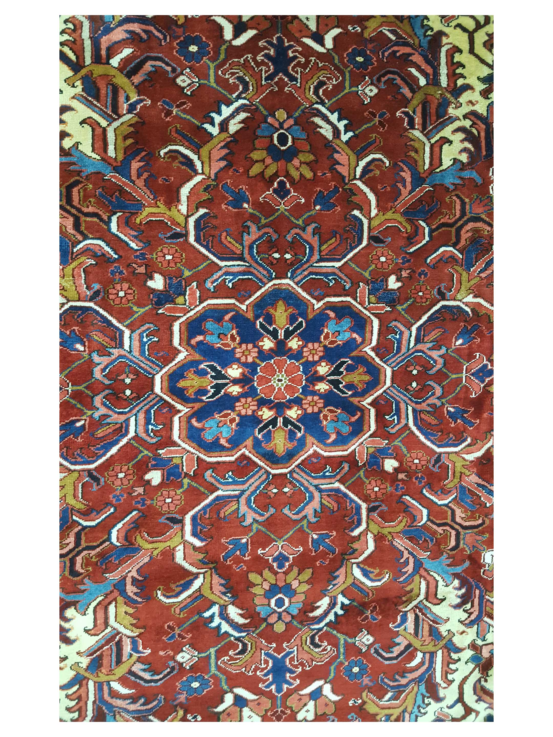 Antique Heriz Ivory 12x18 - Image 5 of 8