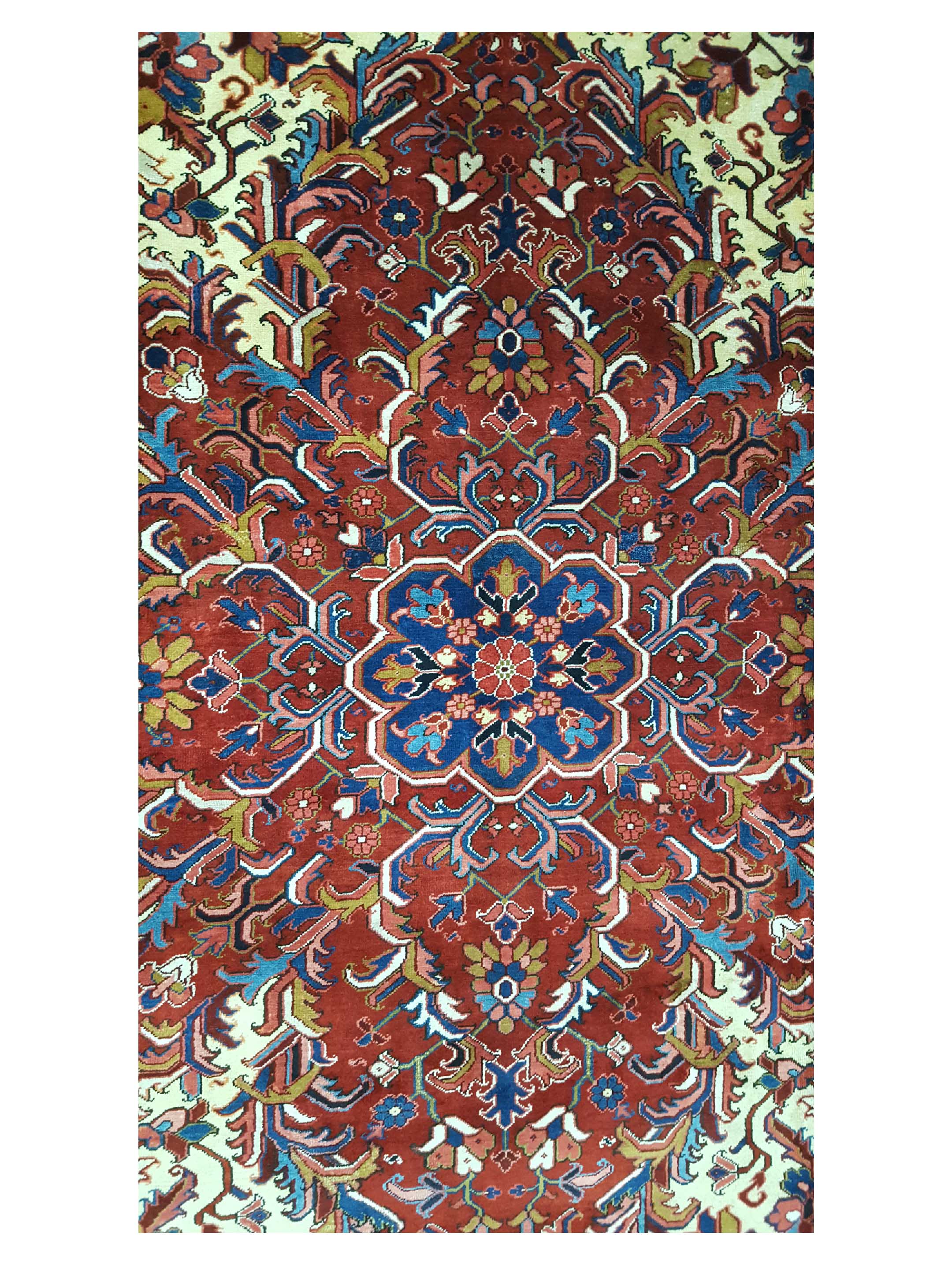 Antique Heriz Ivory 12x18 - Image 6 of 8