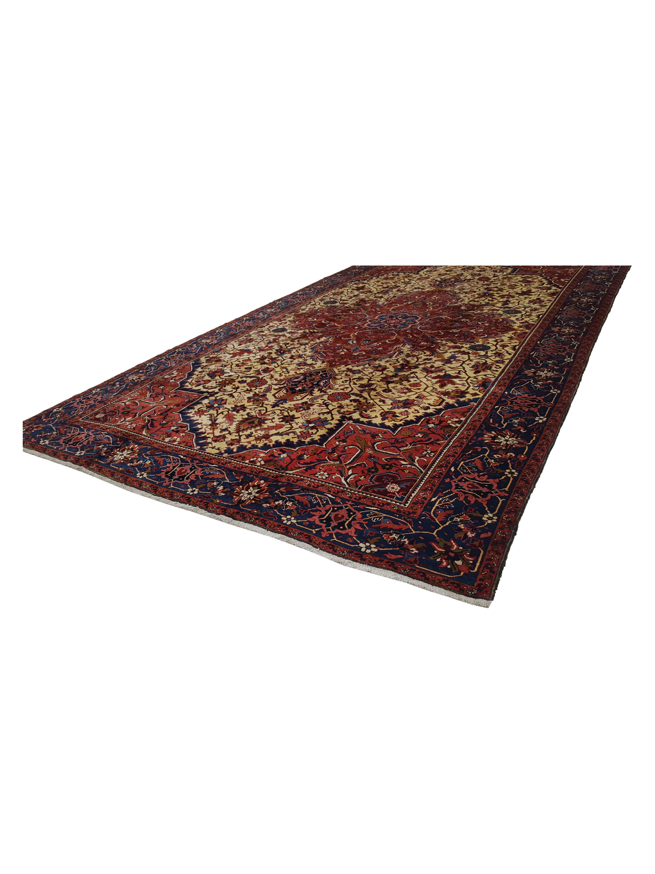 Antique Heriz Ivory 12x18 - Image 8 of 8
