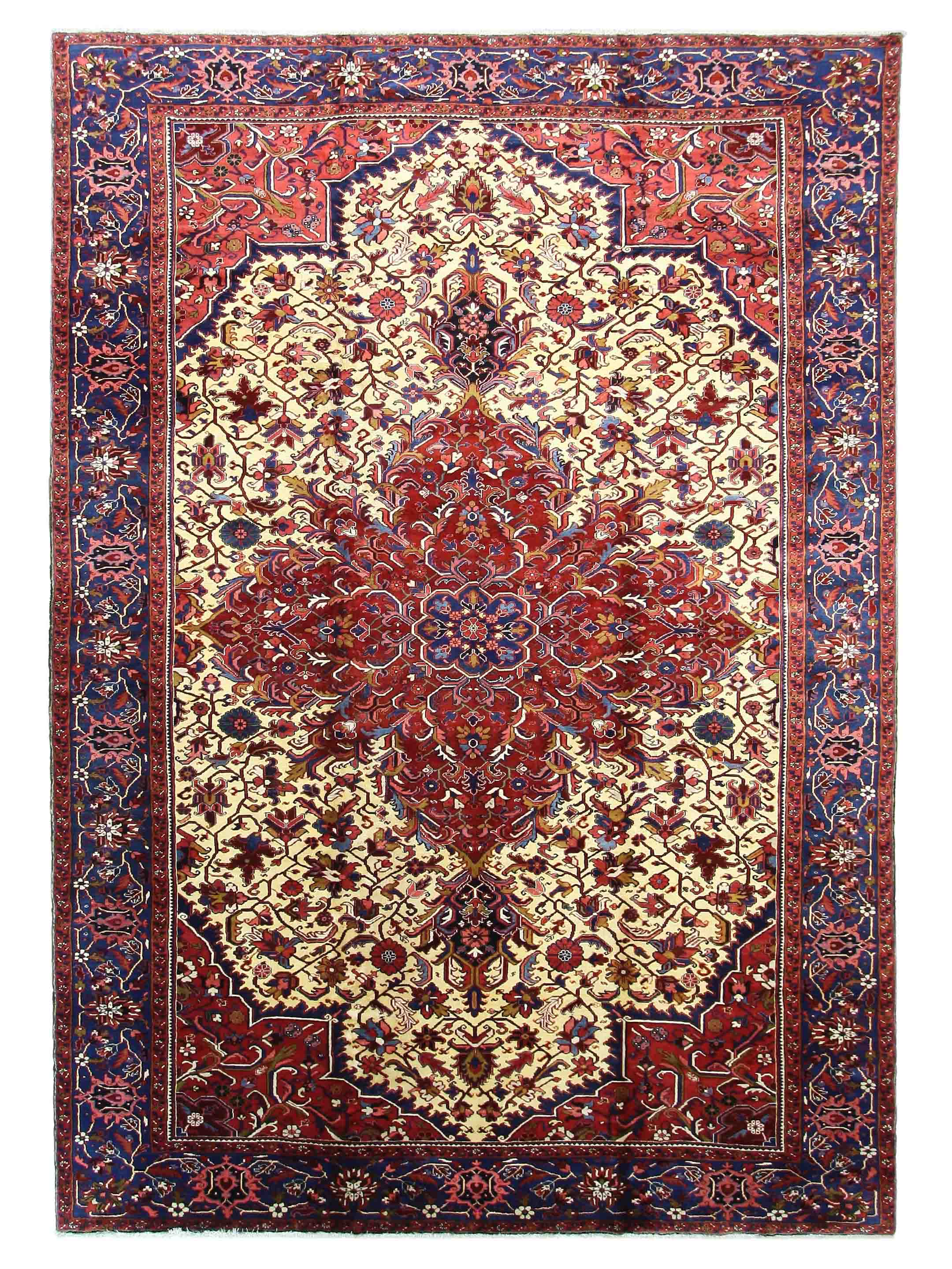 Antique Heriz Ivory 12x18