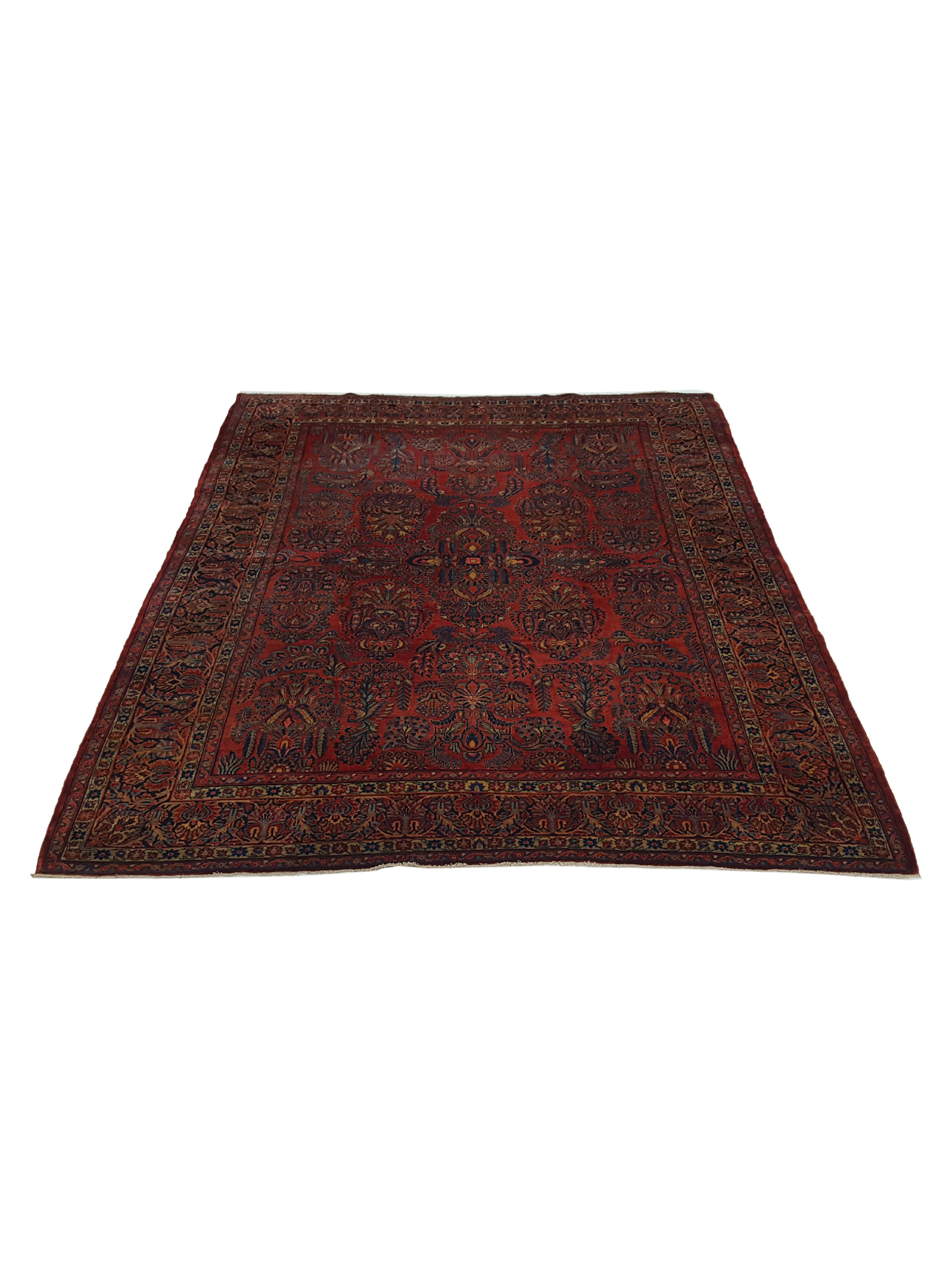 Antique Sarouk Orange Rust 9x12 - Image 2 of 6