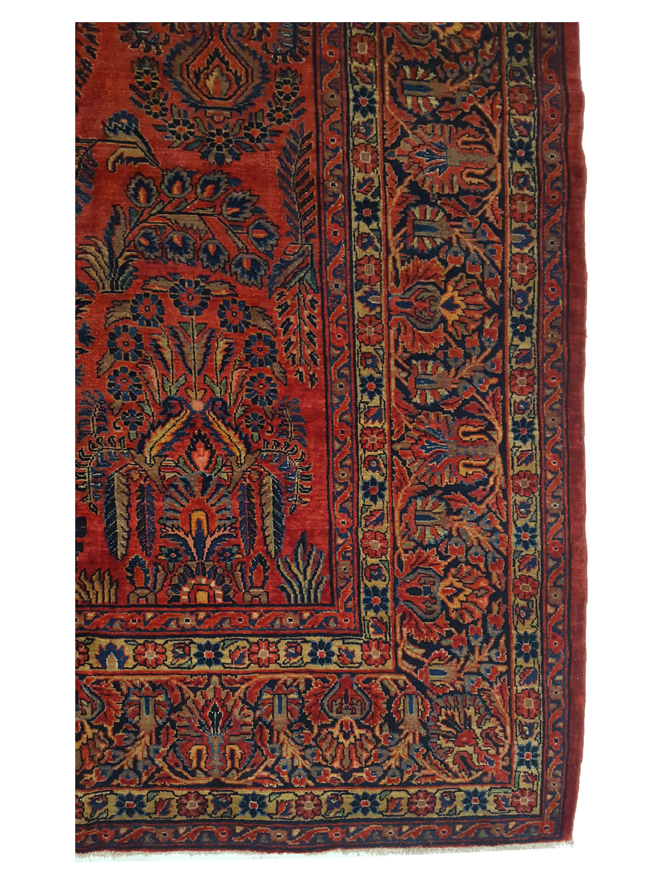 Antique Sarouk Orange Rust 9x12 - Image 4 of 6