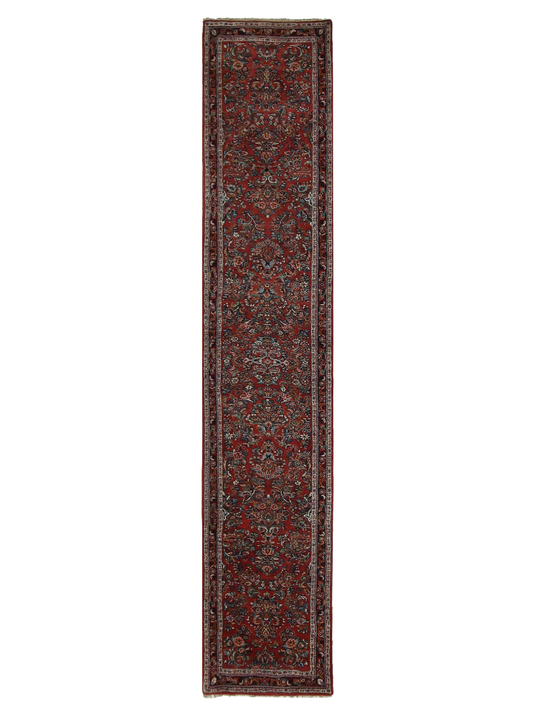 Antique Sarouk Burgundy 3x17
