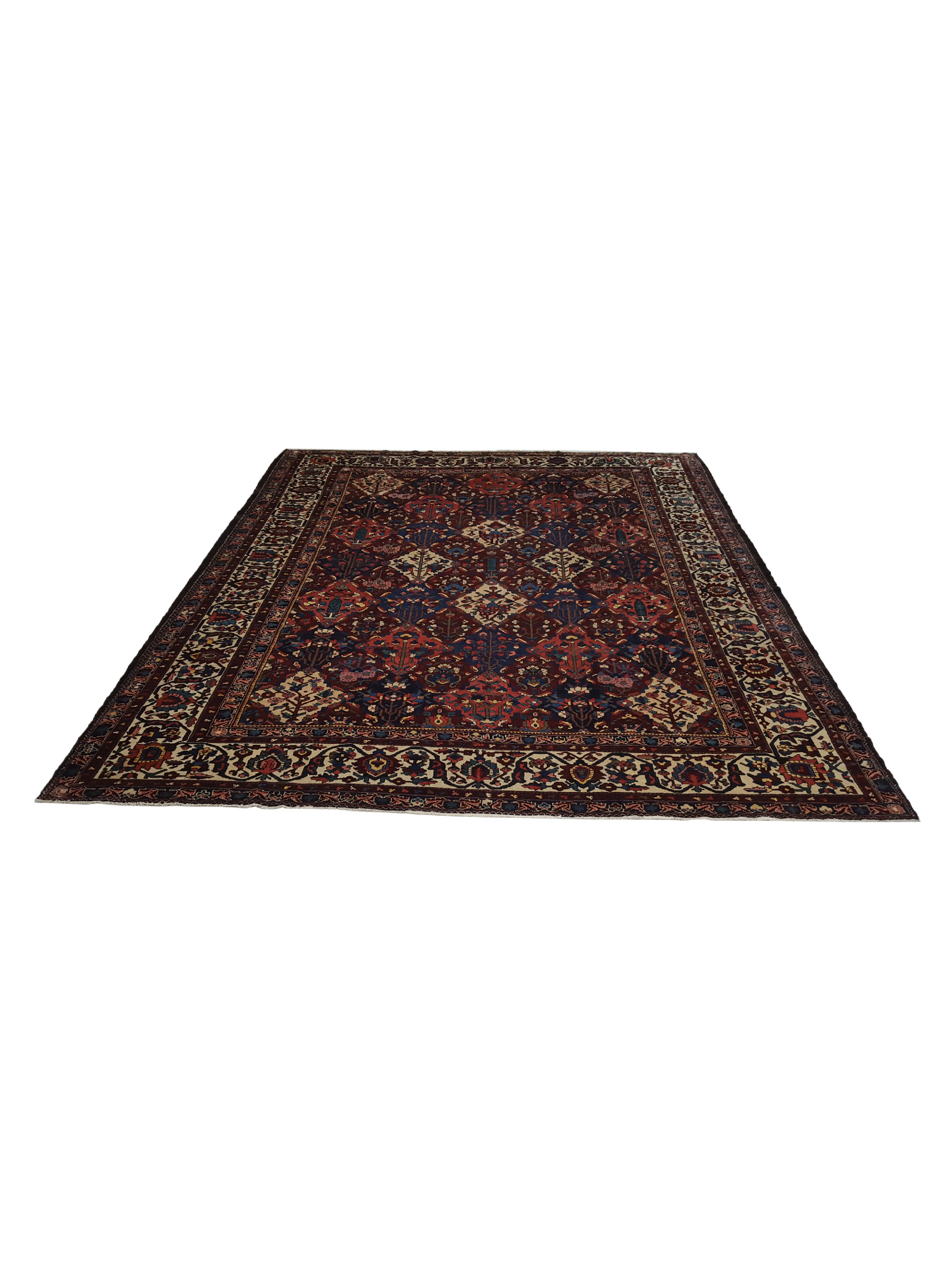 Antique Bakhtiyari Burgundy 13x15 - Image 2 of 6