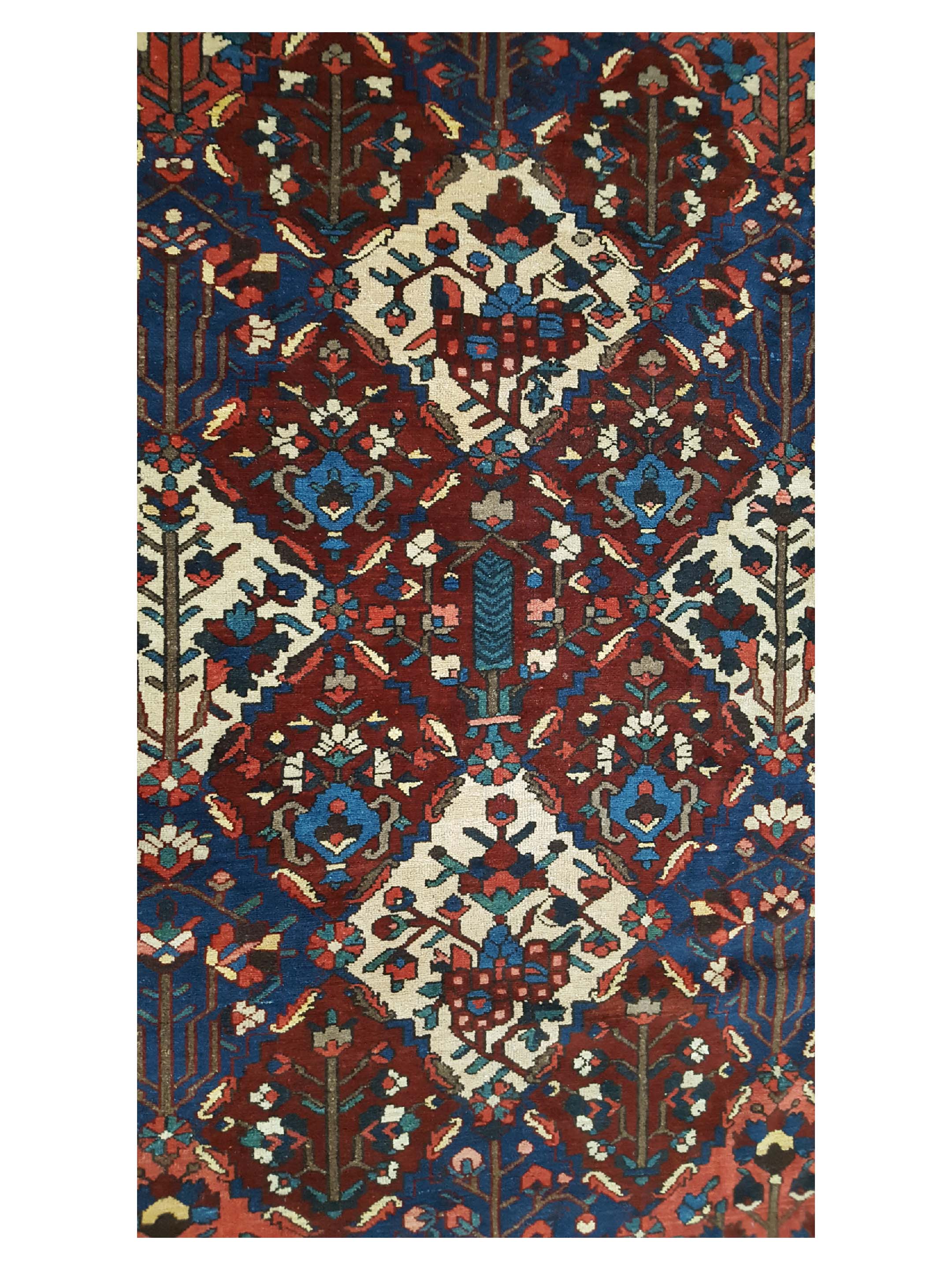 Antique Bakhtiyari Burgundy 13x15 - Image 5 of 6