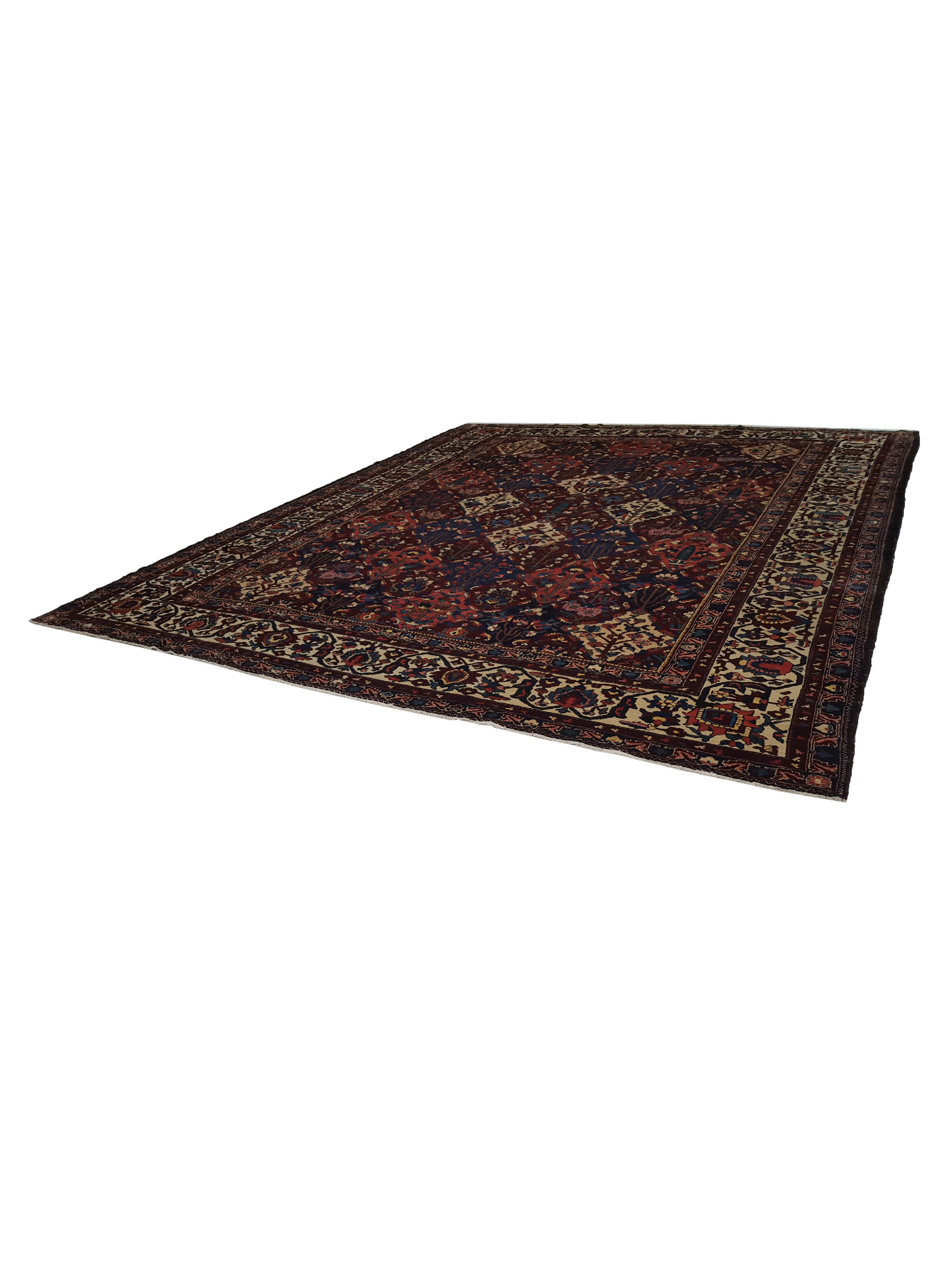 Antique Bakhtiyari Burgundy 13x15 - Image 6 of 6
