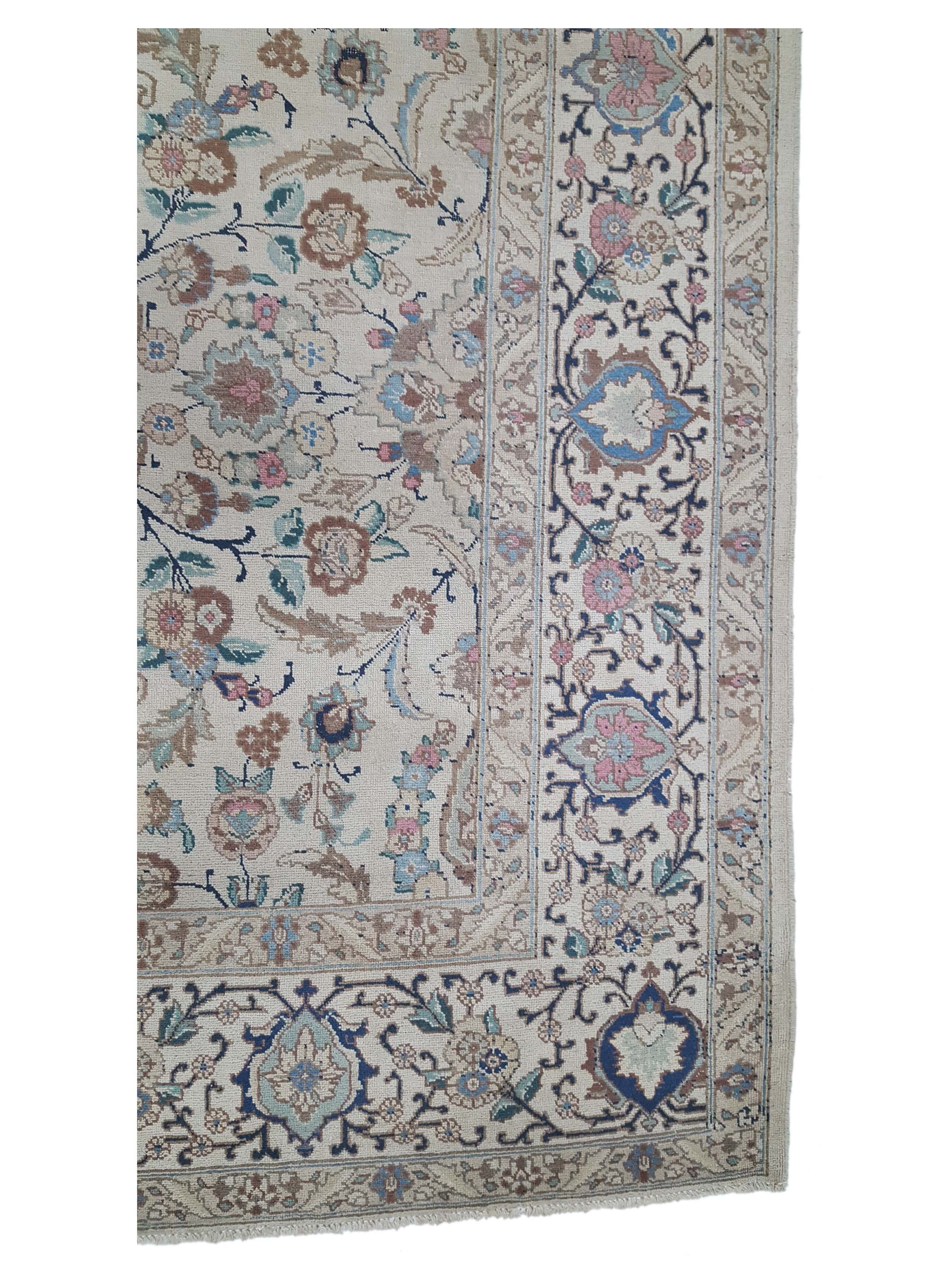 Antique Tabriz Ivory 10x13 - Image 4 of 6