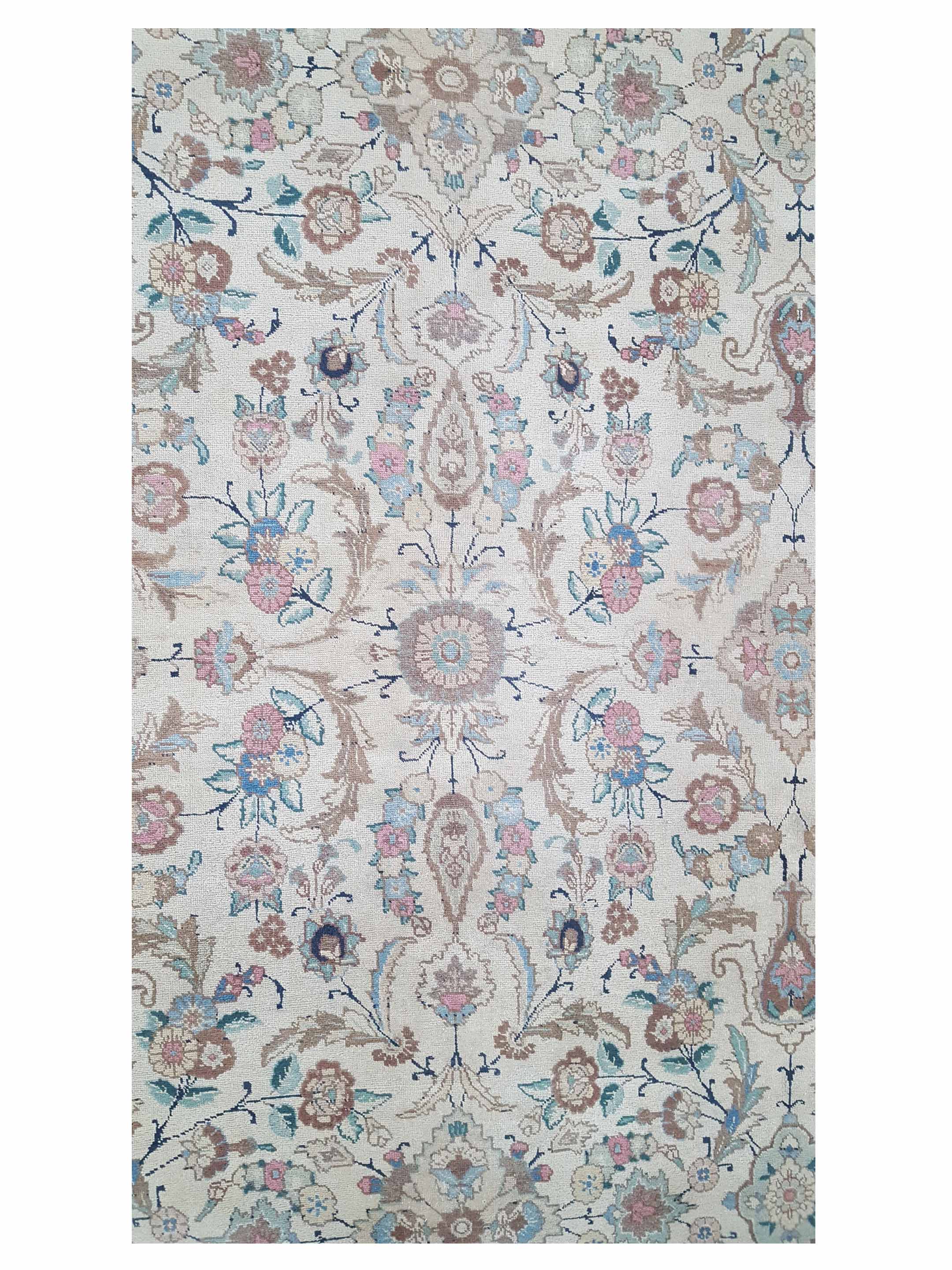 Antique Tabriz Ivory 10x13 - Image 5 of 6