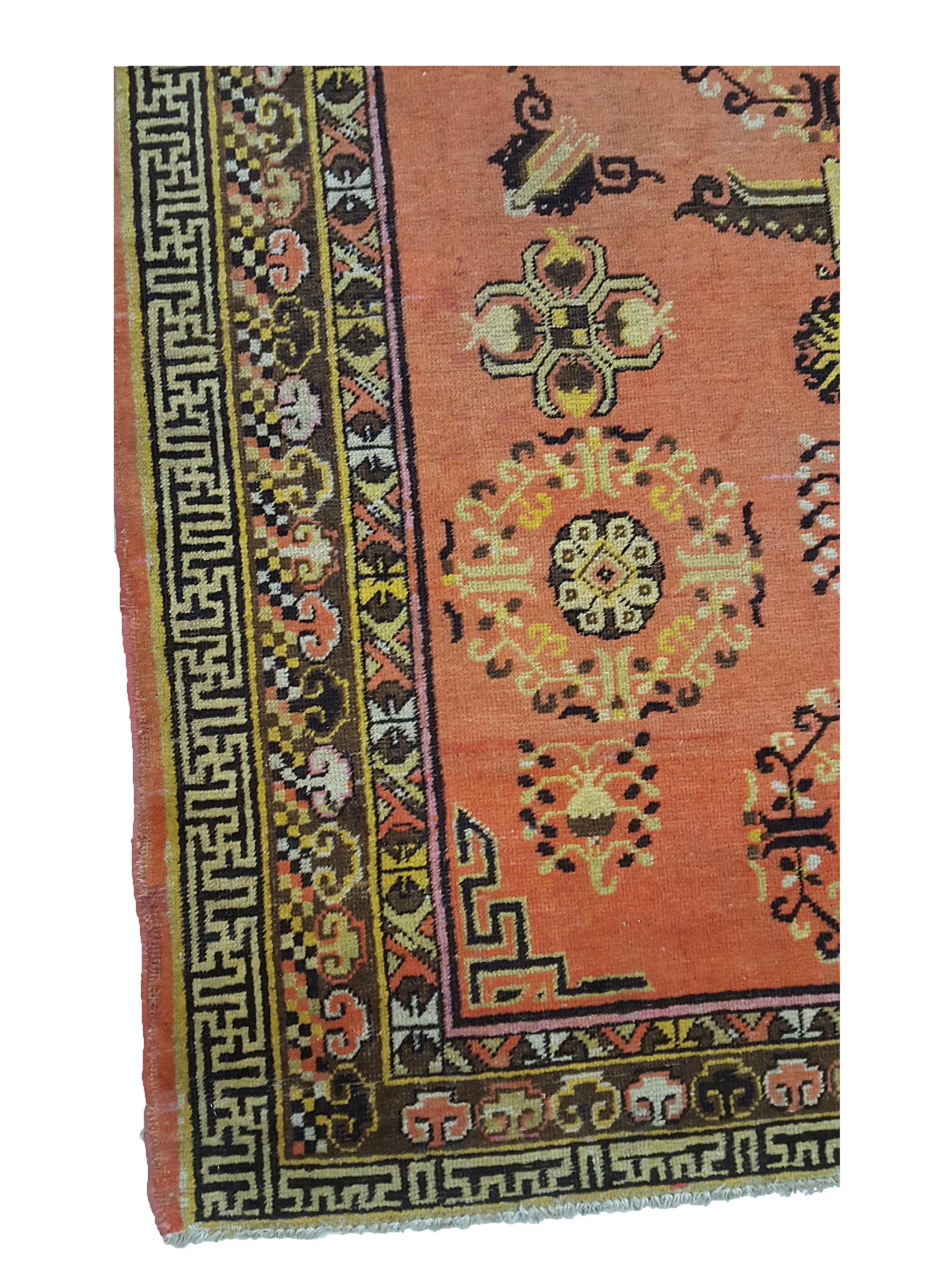 Antique Samarkand Orange 5x8 - Image 3 of 5