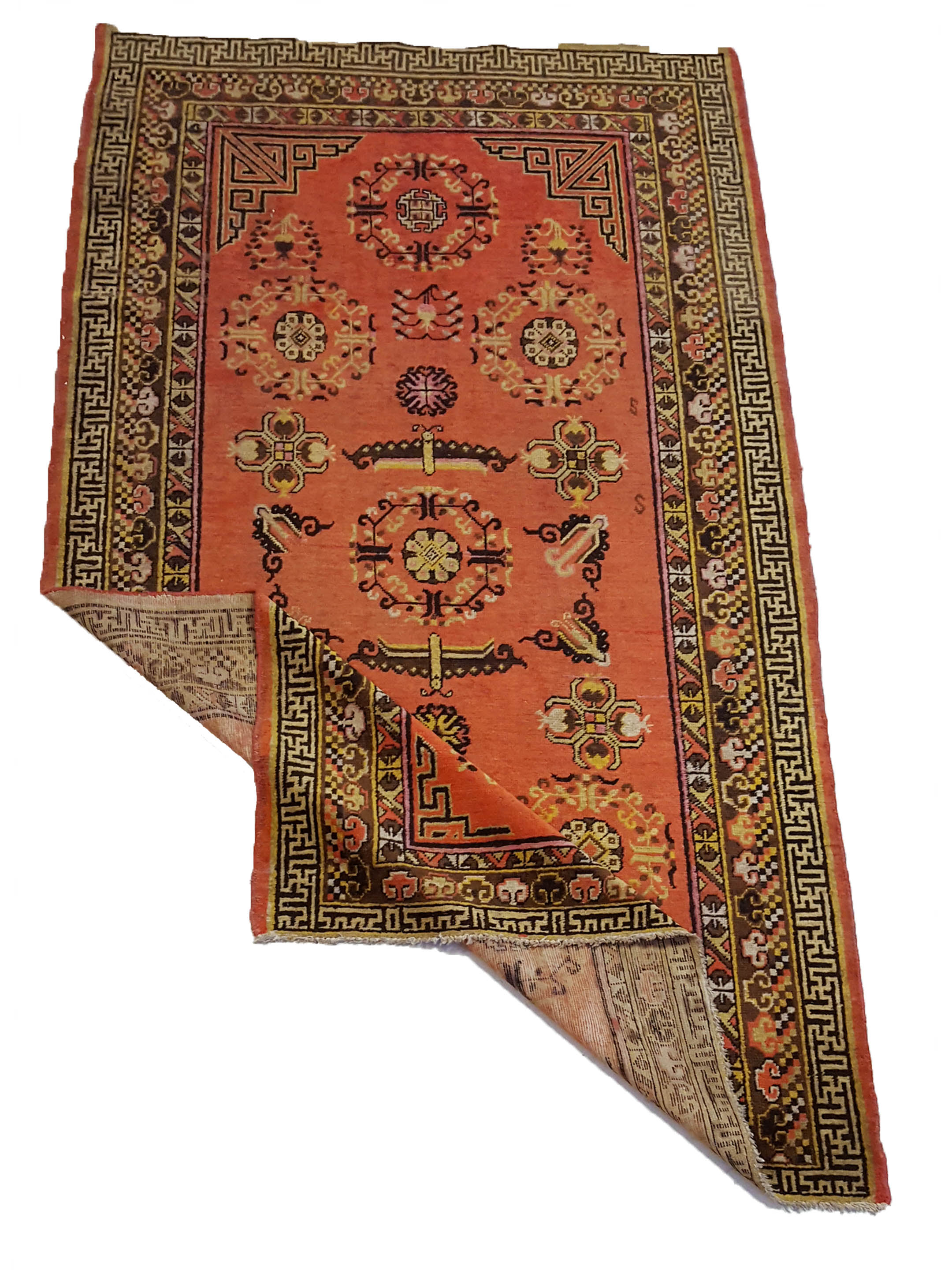 Antique Samarkand Orange 5x8 - Image 5 of 5