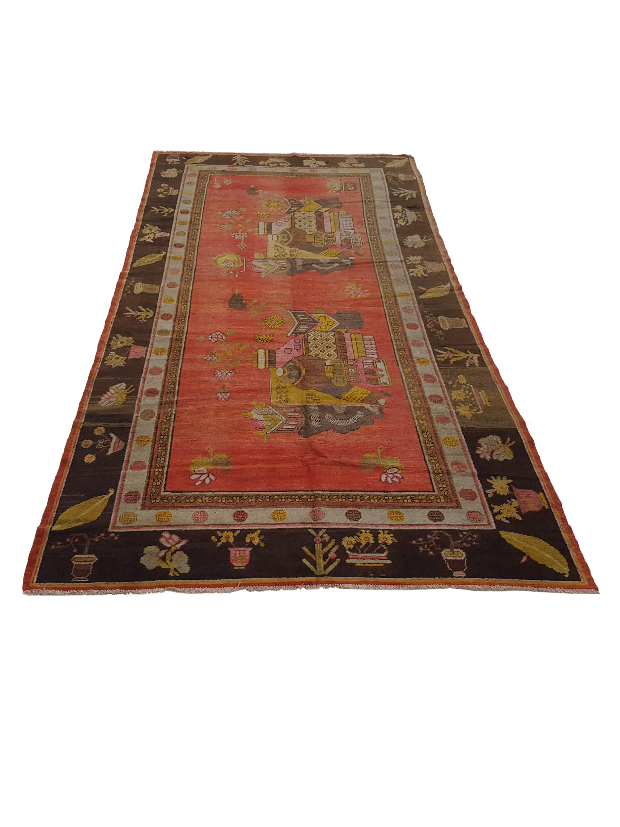 Antique Samarkand Orange 7x13 - Image 2 of 8