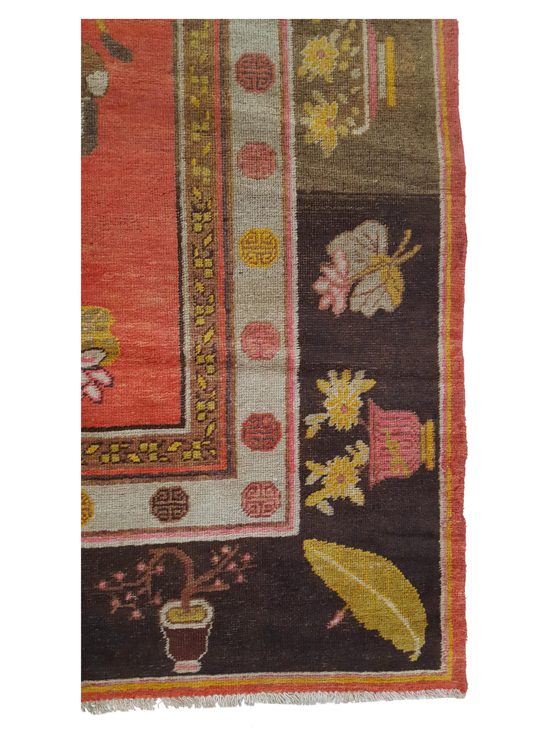 Antique Samarkand Orange 7x13 - Image 4 of 8