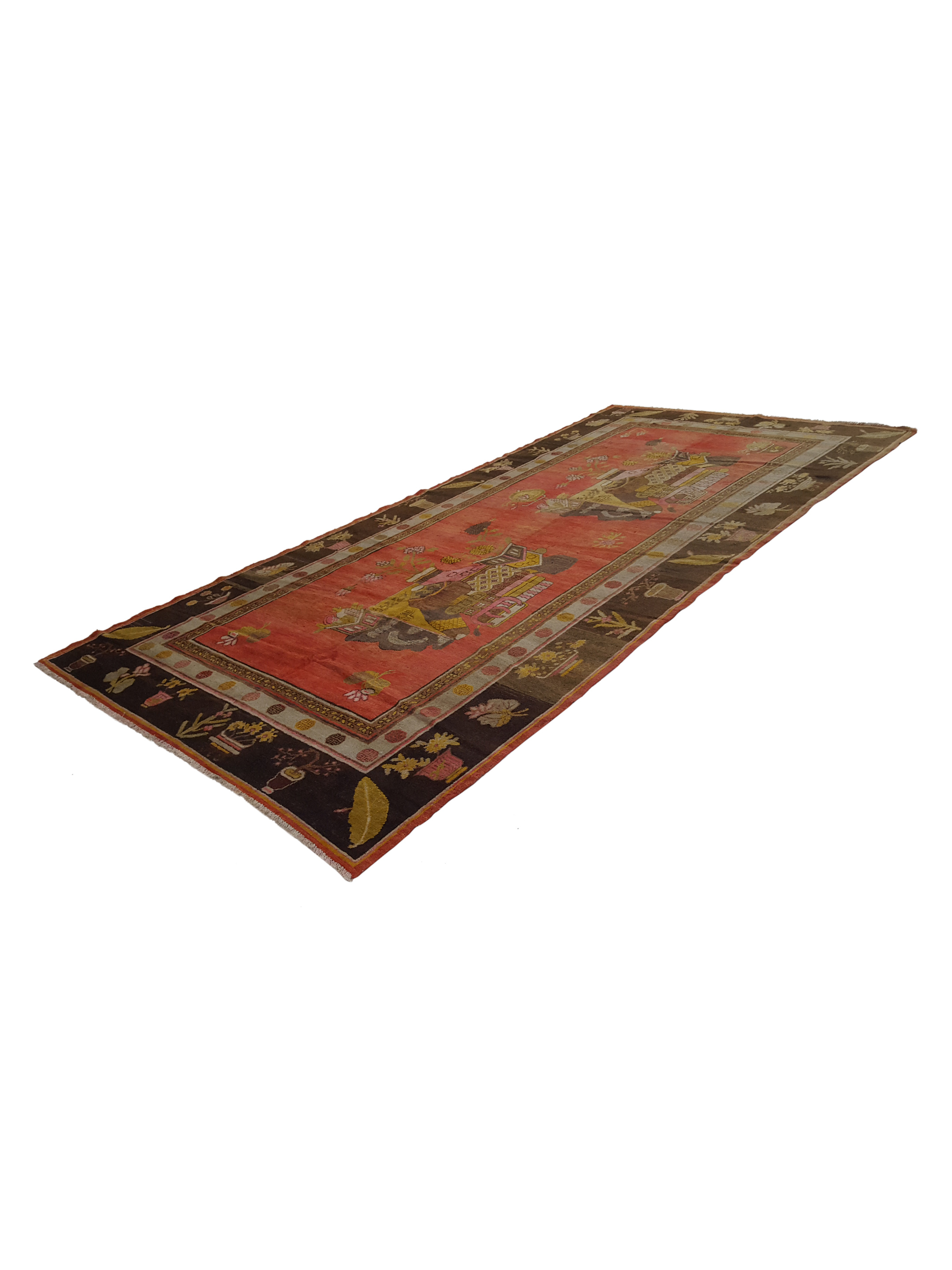 Antique Samarkand Orange 7x13 - Image 6 of 8