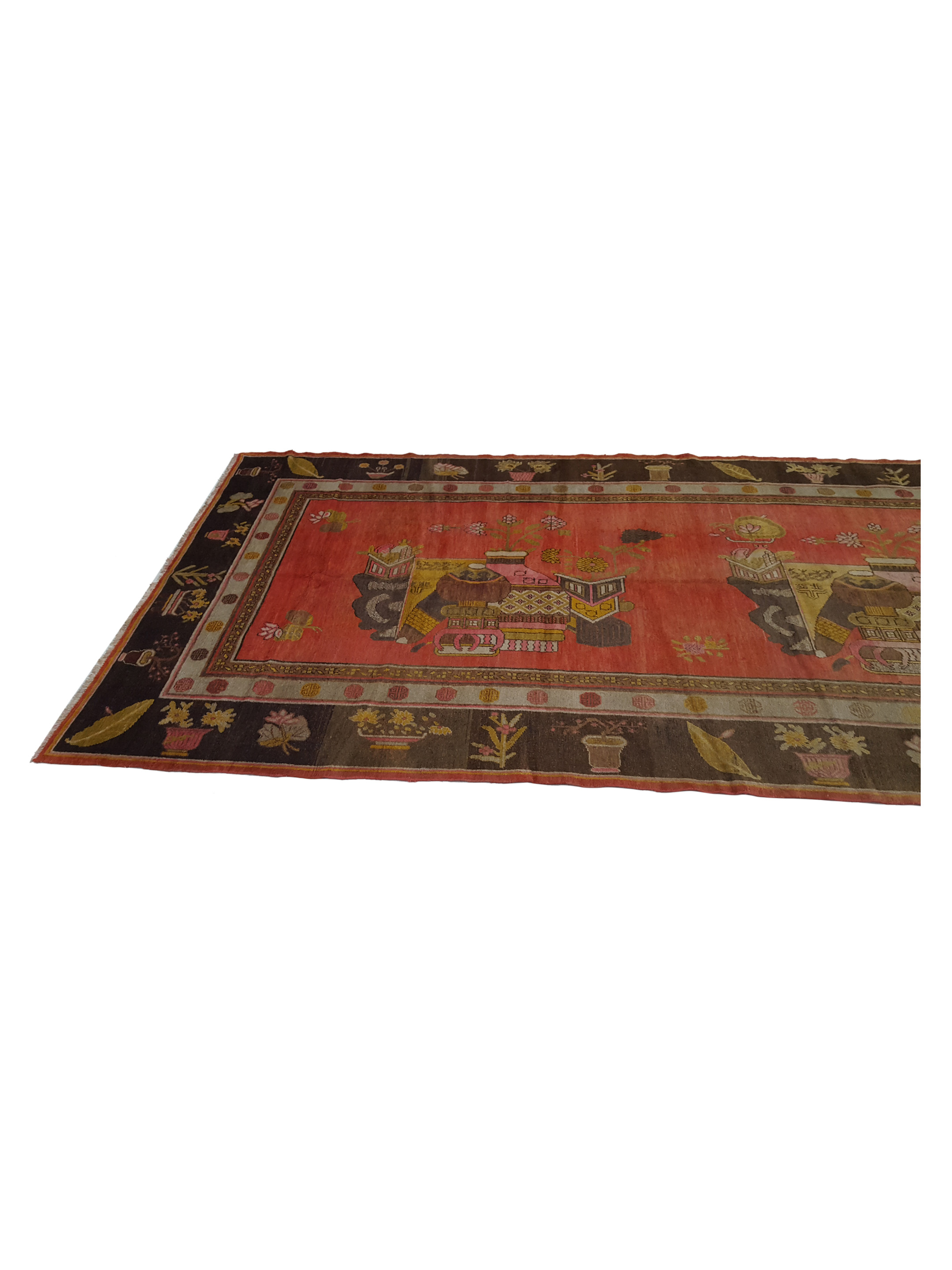 Antique Samarkand Orange 7x13 - Image 7 of 8