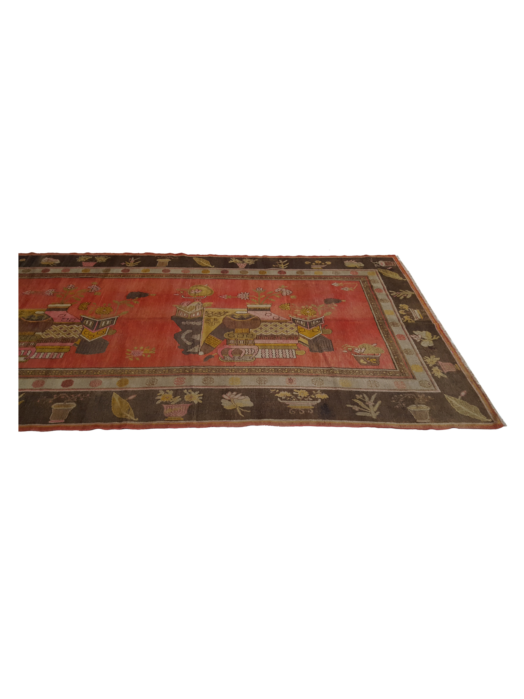 Antique Samarkand Orange 7x13 - Image 8 of 8